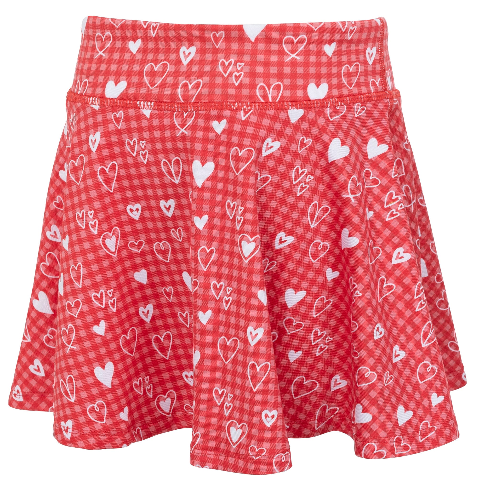 Girls Youth ZooZatz Scarlet Ohio State Buckeyes Heart Flowy Skort