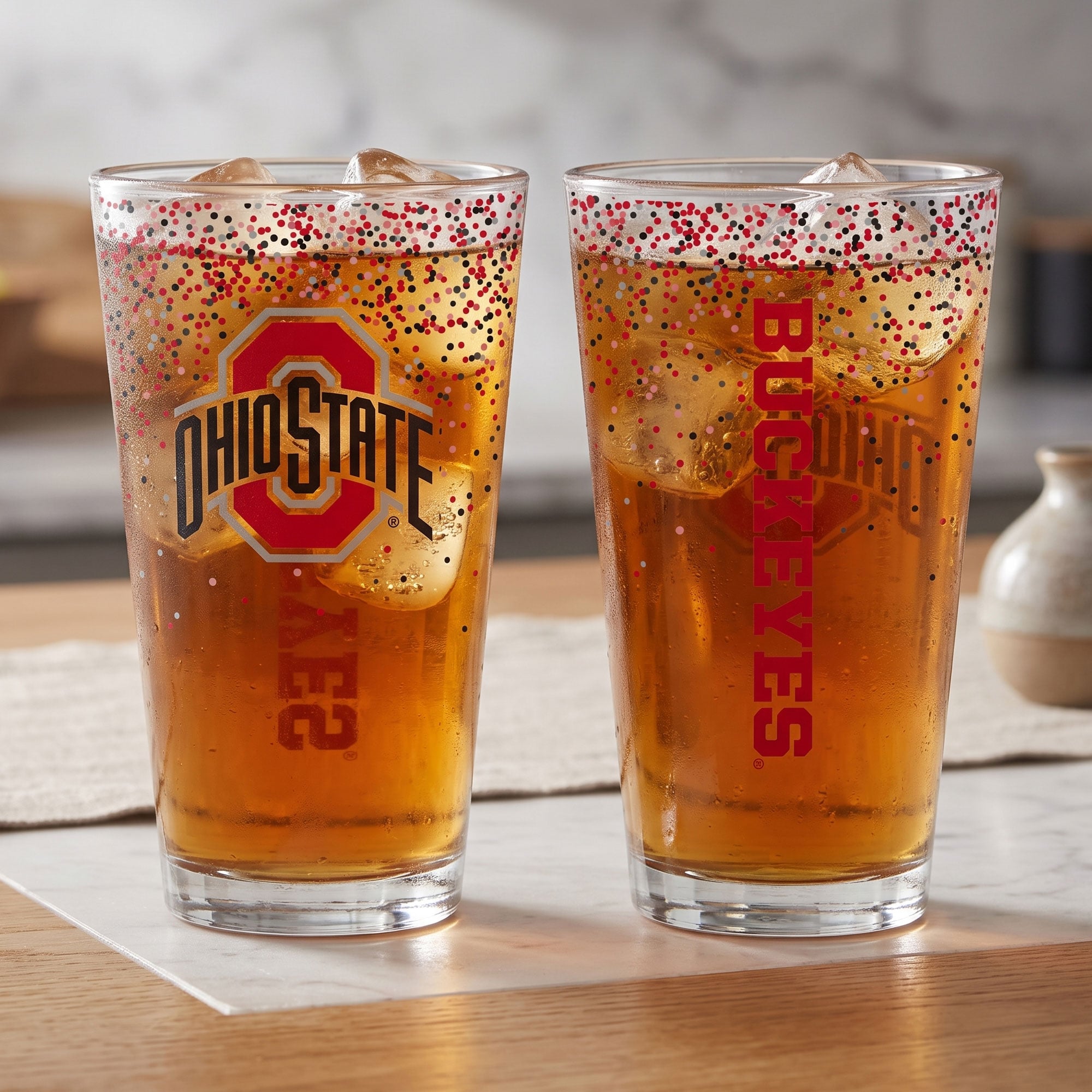 Indigo Falls Ohio State Buckeyes Confetti Pints ​​- Lot de 2