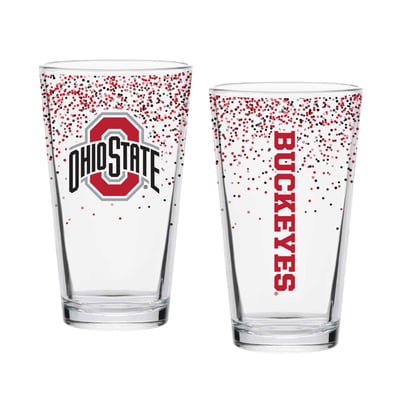 Indigo Falls Ohio State Buckeyes Confetti Pints - Set of 2
