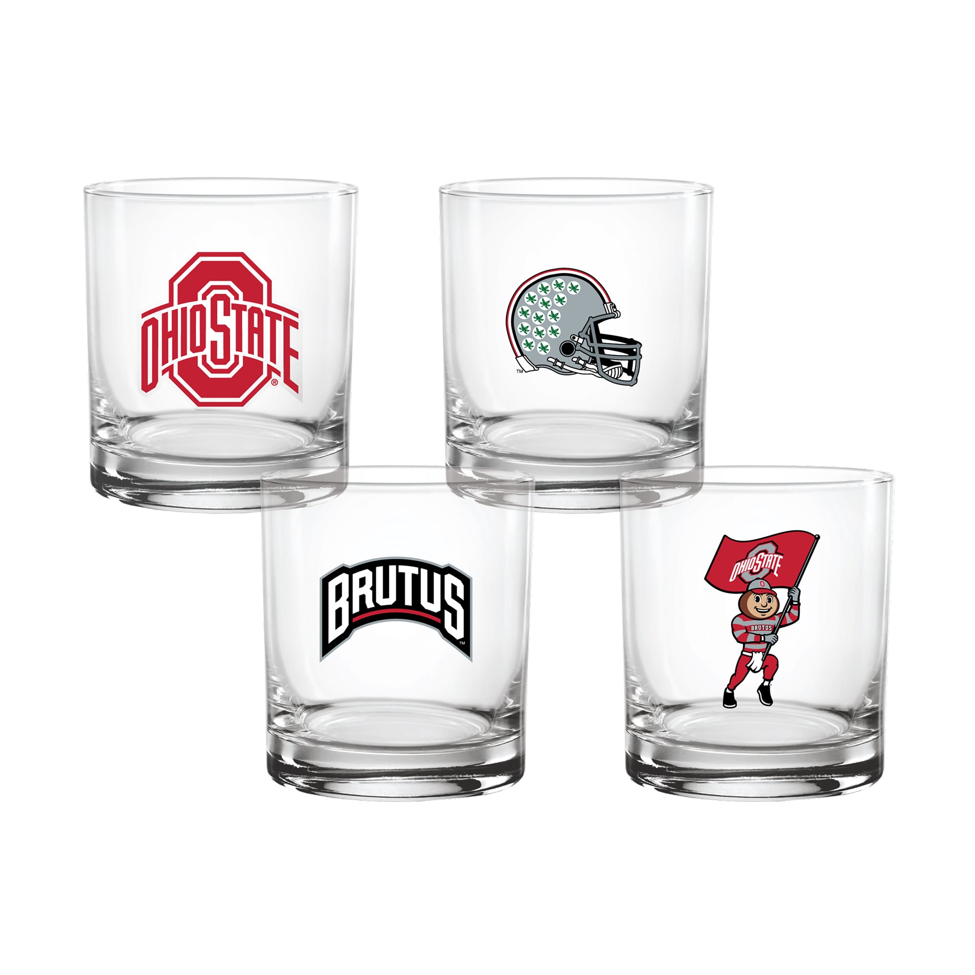 Coffret de 4 verres à whisky de collection Indigo Falls Ohio State Buckeyes