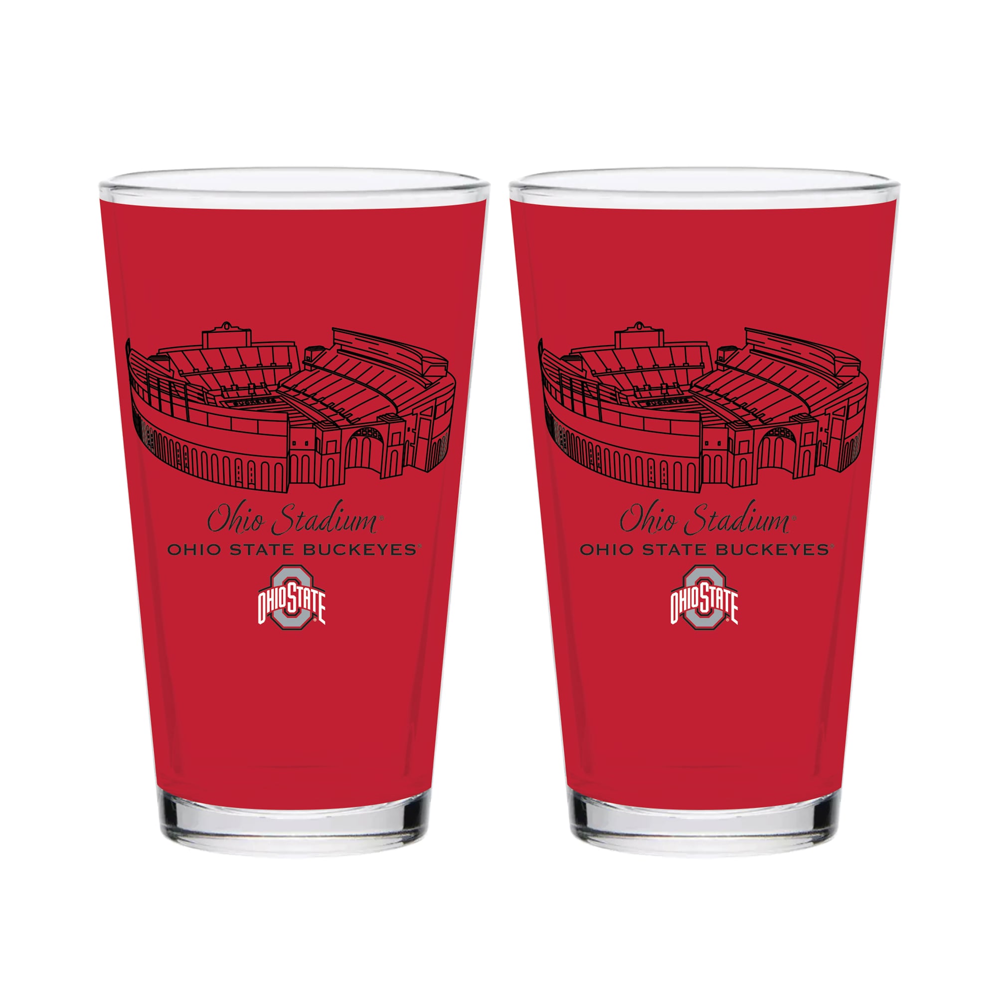 Pack de 2 verres à bière Core Stadium des Ohio State Buckeyes d'Indigo Falls