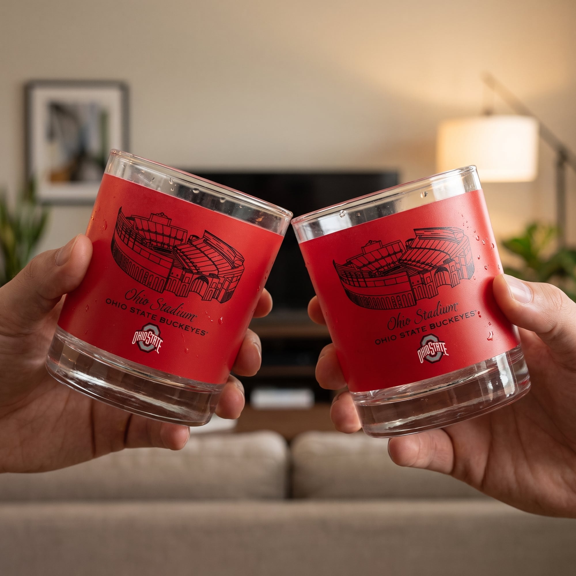 Pack de 2 verres à whisky Indigo Falls Ohio State Buckeyes Core Stadium