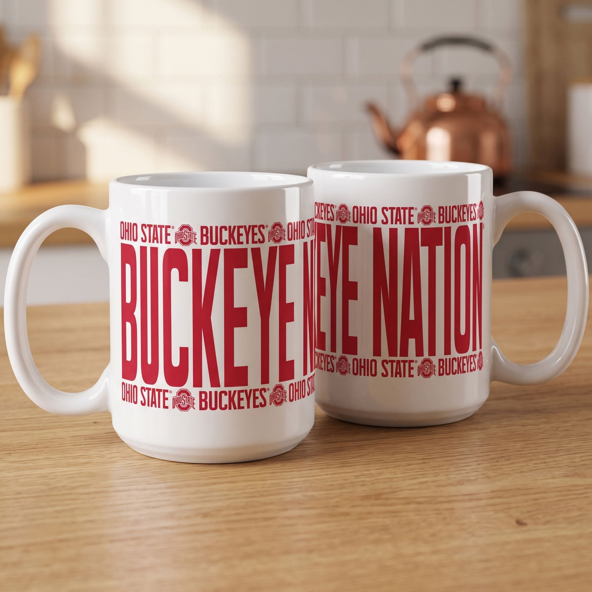 Indigo Falls Ohio State Buckeyes Elevated Mug - Set of 2
