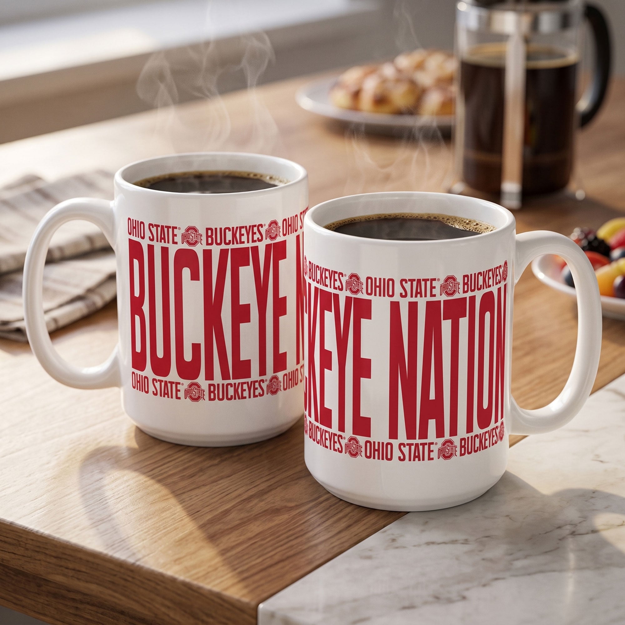 Indigo Falls Ohio State Buckeyes Elevated Mug - Set of 2