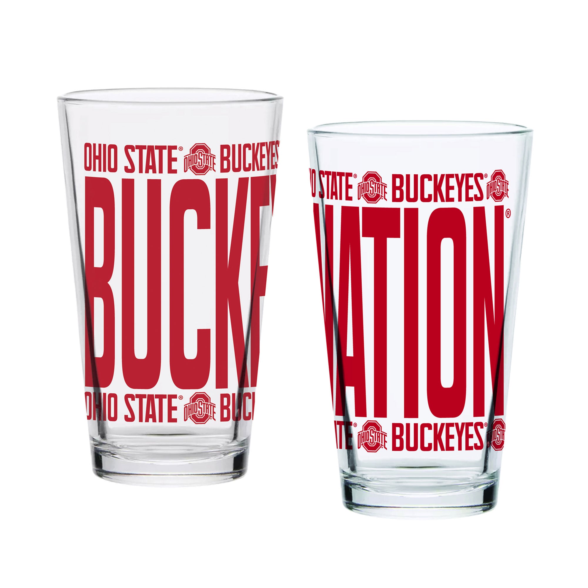 Ensemble de 2 verres à bière surélevés Indigo Falls Ohio State Buckeyes