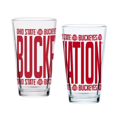 Indigo Falls Ohio State Buckeyes Elevated Pint Glass Set of 2
