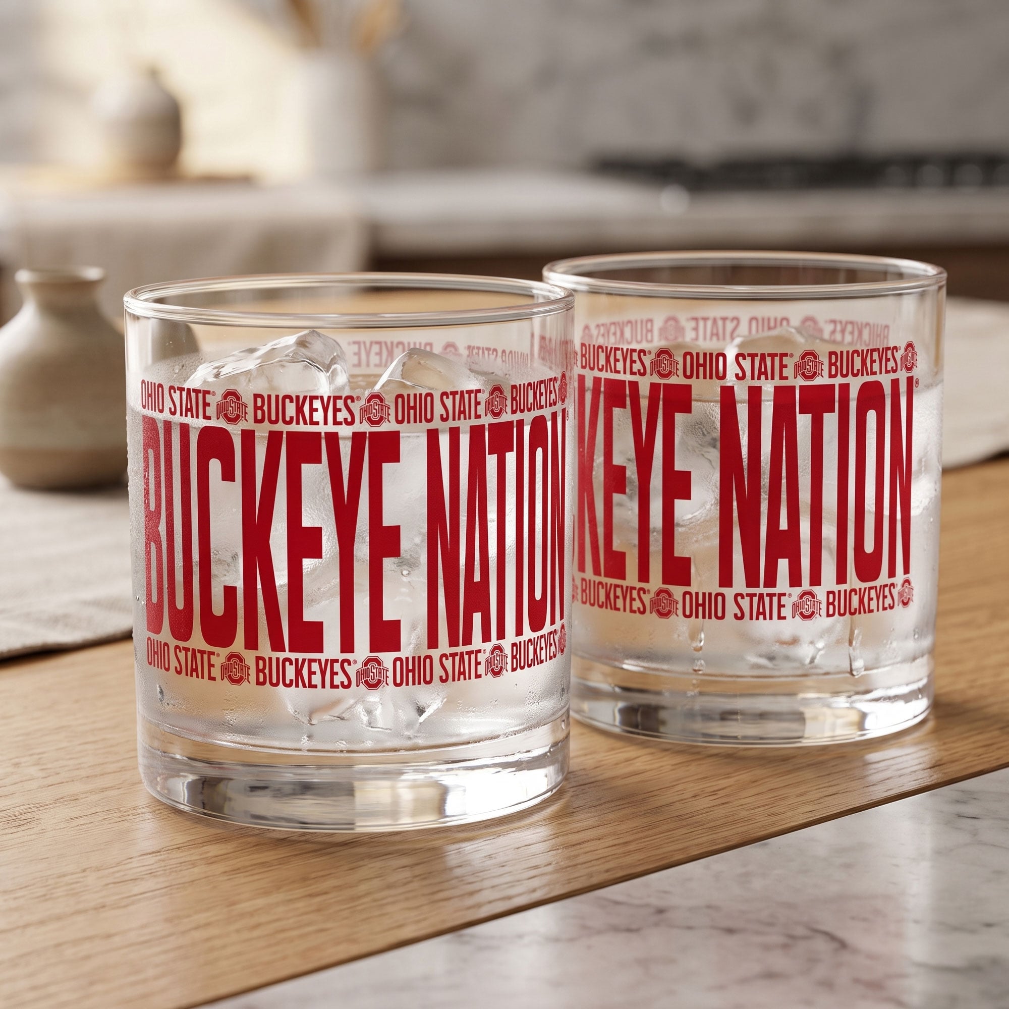 Verres à whisky surélevés Indigo Falls Ohio State Buckeyes - Lot de 2