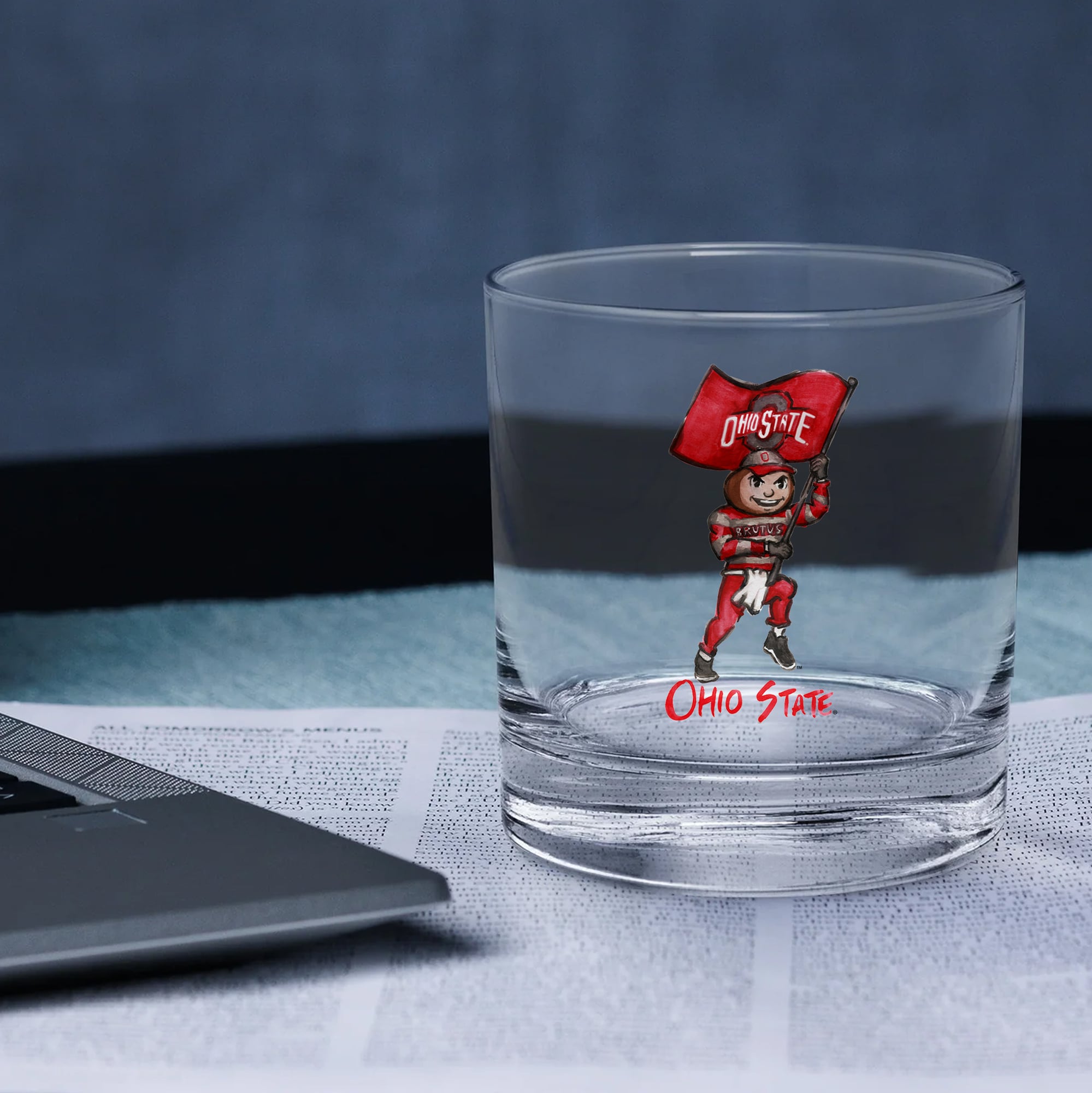Ensemble de 2 verres à whisky Indigo Falls Ohio State Buckeyes, mascotte Laura Wilcox