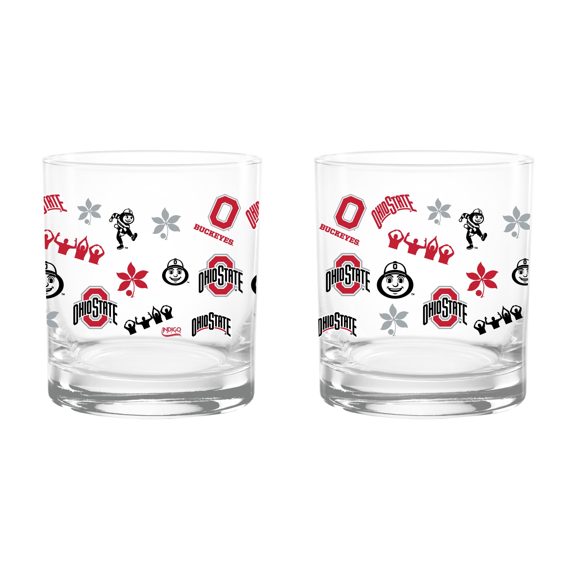 Verres à whisky vintage Indigo Falls Ohio State Buckeyes Medley - Lot de 2