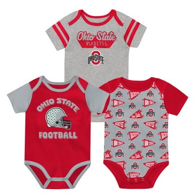 Ohio State Buckeyes Outerstuff Infant Star Player Three-Piece Bodysuit Set