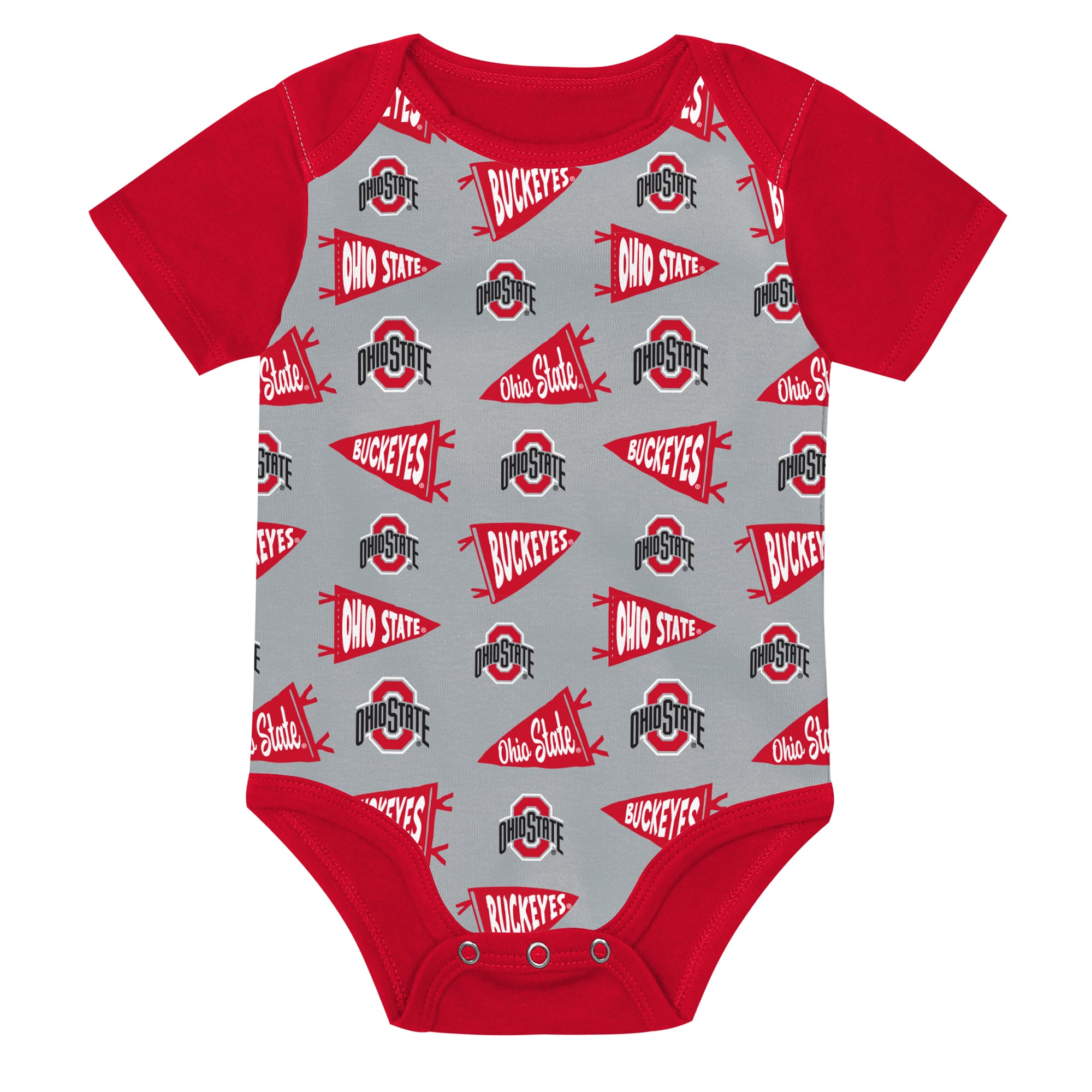 Ensemble body trois pièces pour bébé Outerstuff écarlate/gris Ohio State Buckeyes Star Player