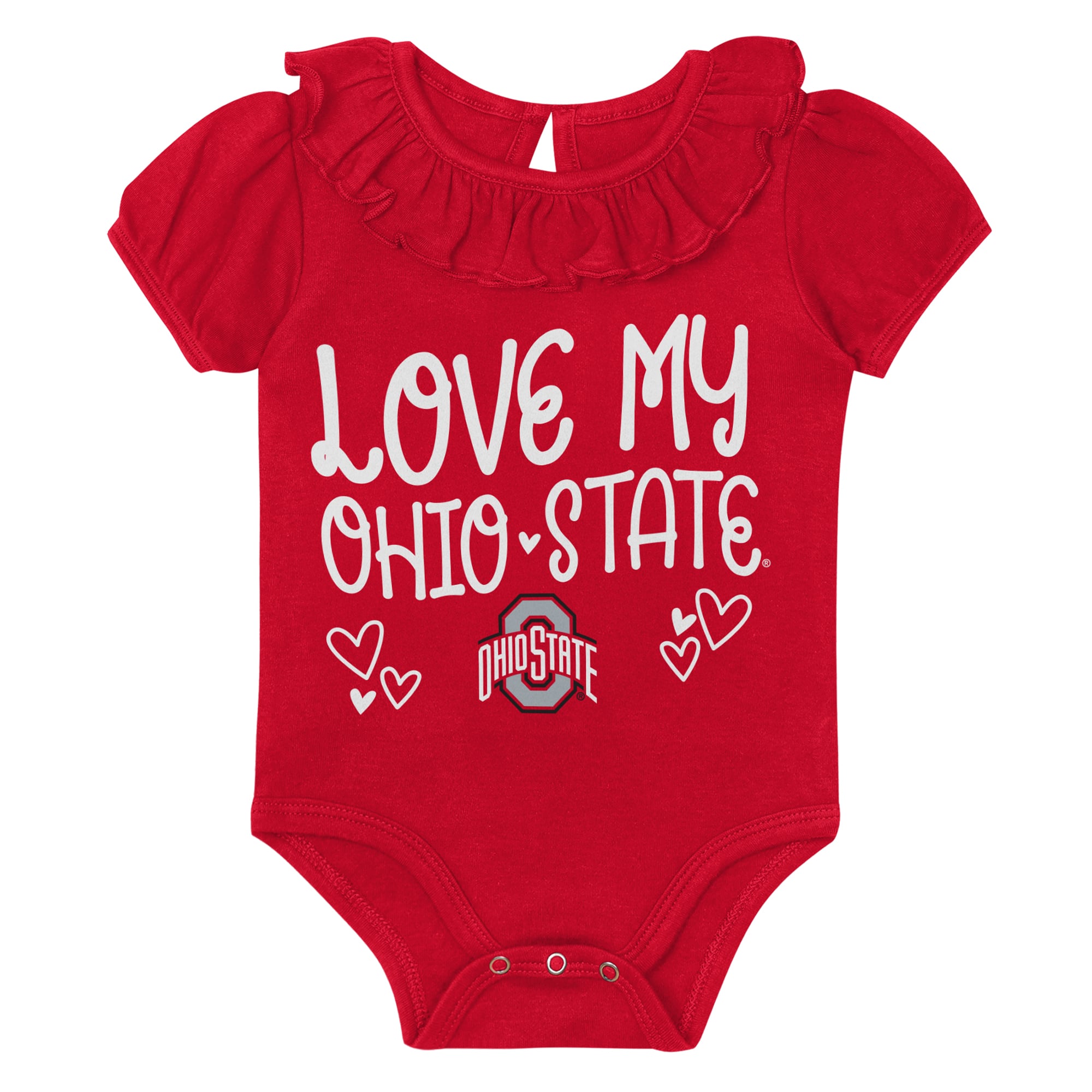 Infant Outerstuff  Scarlet/Gray Ohio State Buckeyes Two-Pack Playtime Ruffle Bodysuit Set
