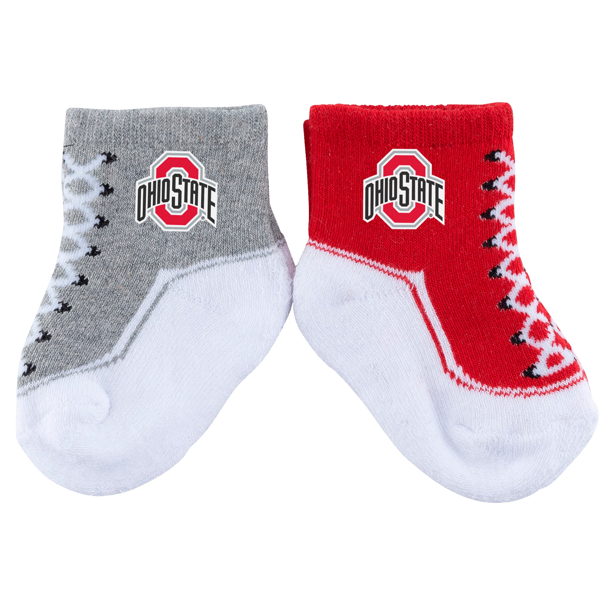 Lot de deux paires de chaussettes pour bébé ZooZatz Ohio State Buckeyes