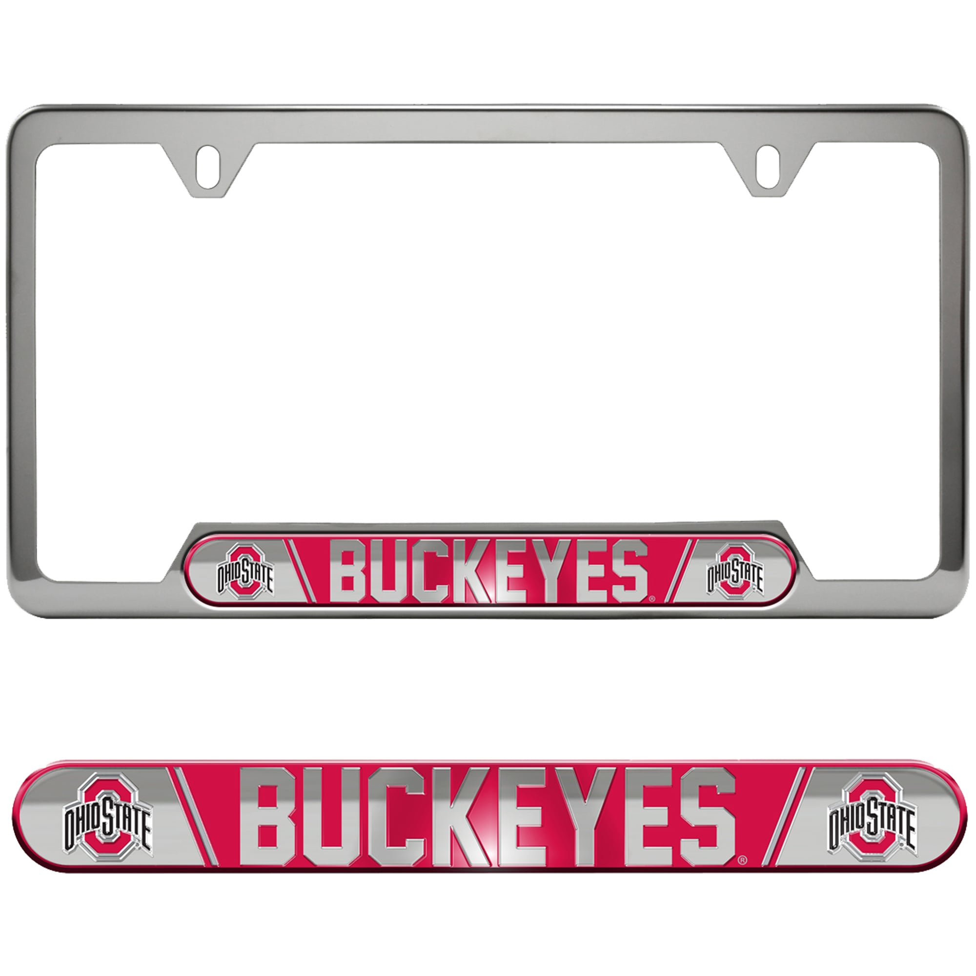 Cadre de plaque d'immatriculation en relief des Ohio State Buckeyes