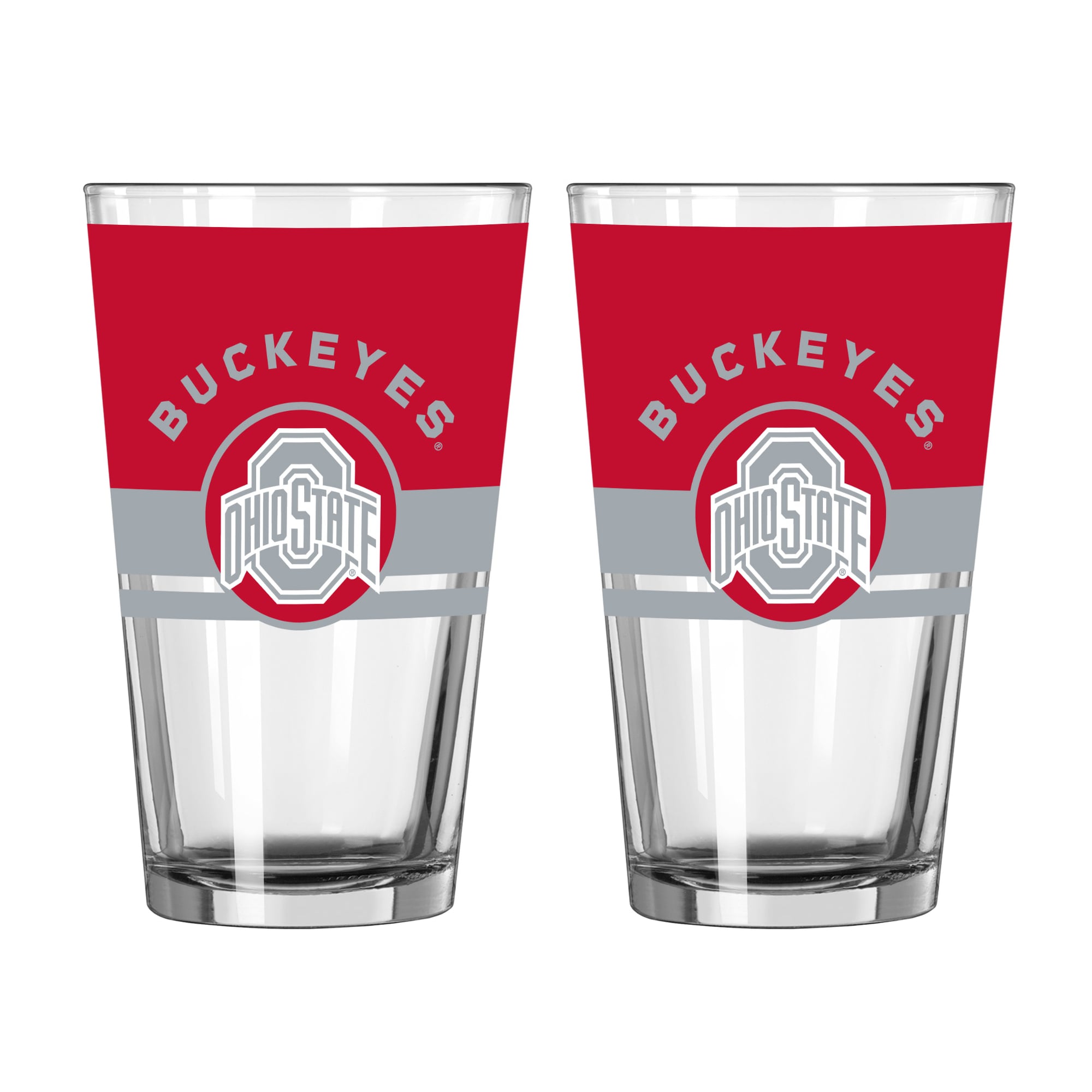 Ensemble de deux verres à bière Horizon de 473 ml (16 oz) Logo Brands Ohio State Buckeyes