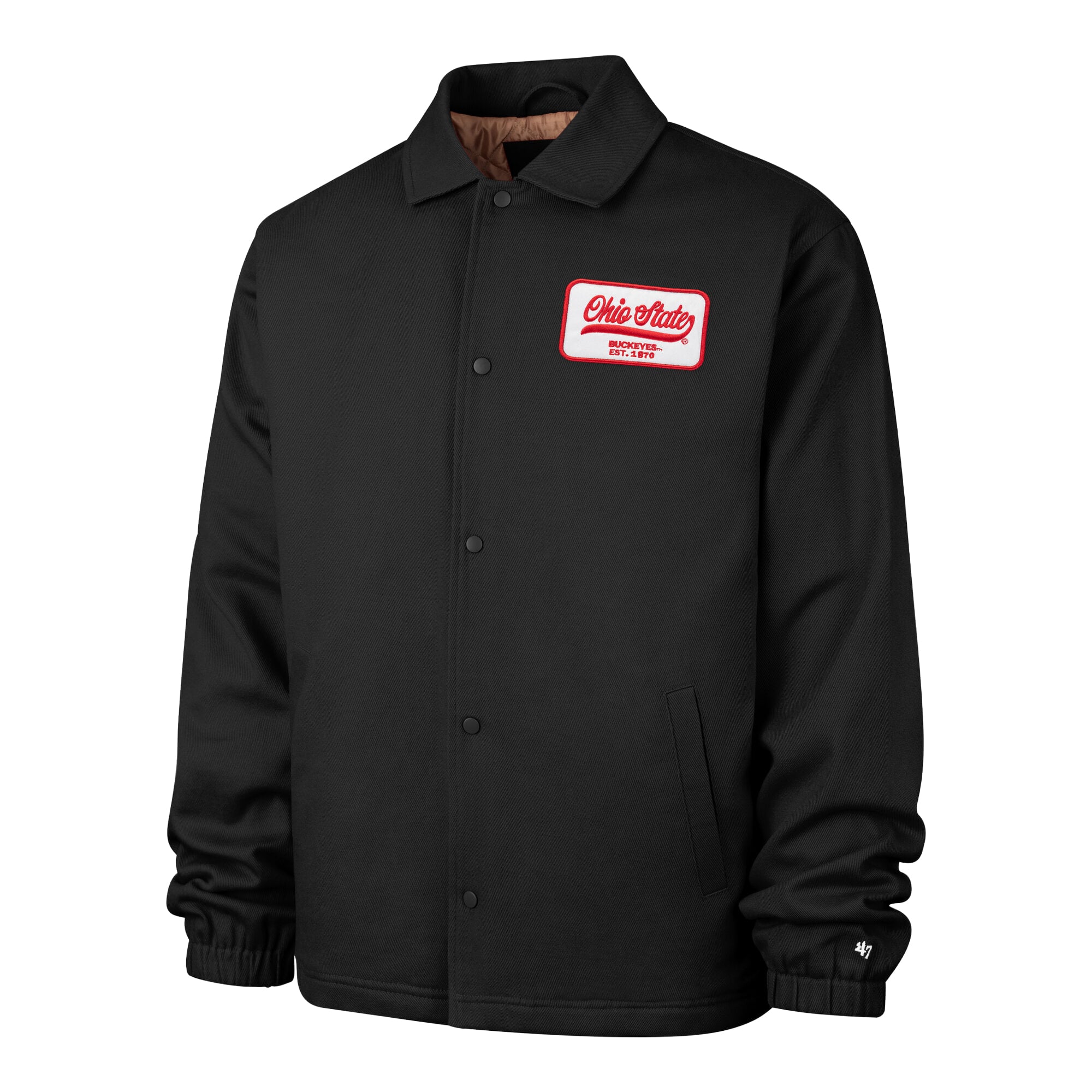 Men's '47 Black Ohio State Buckeyes Retread Full-Snap Coaches Jacket