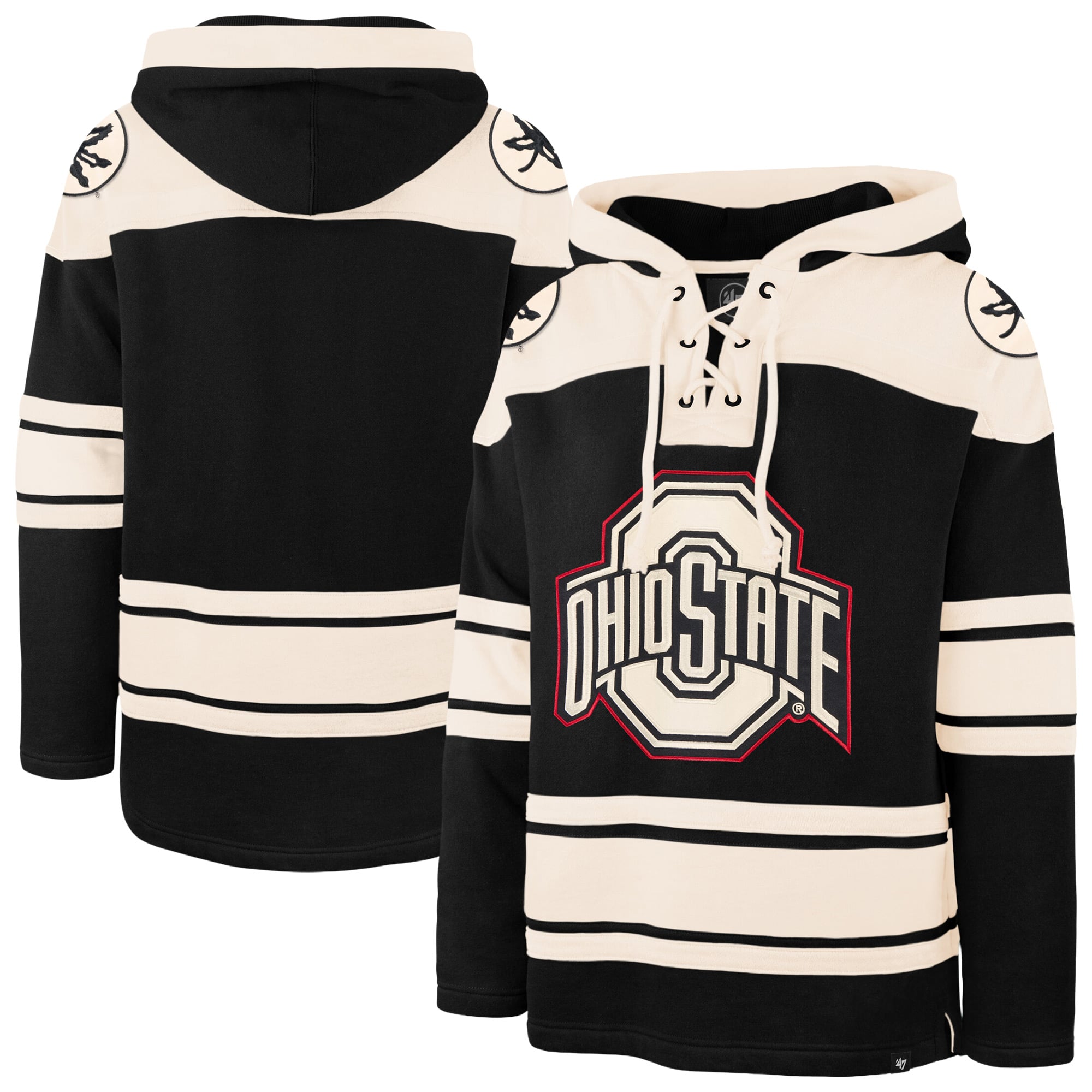 Men's '47 Black Ohio State Buckeyes Superior Lacer Hoodie