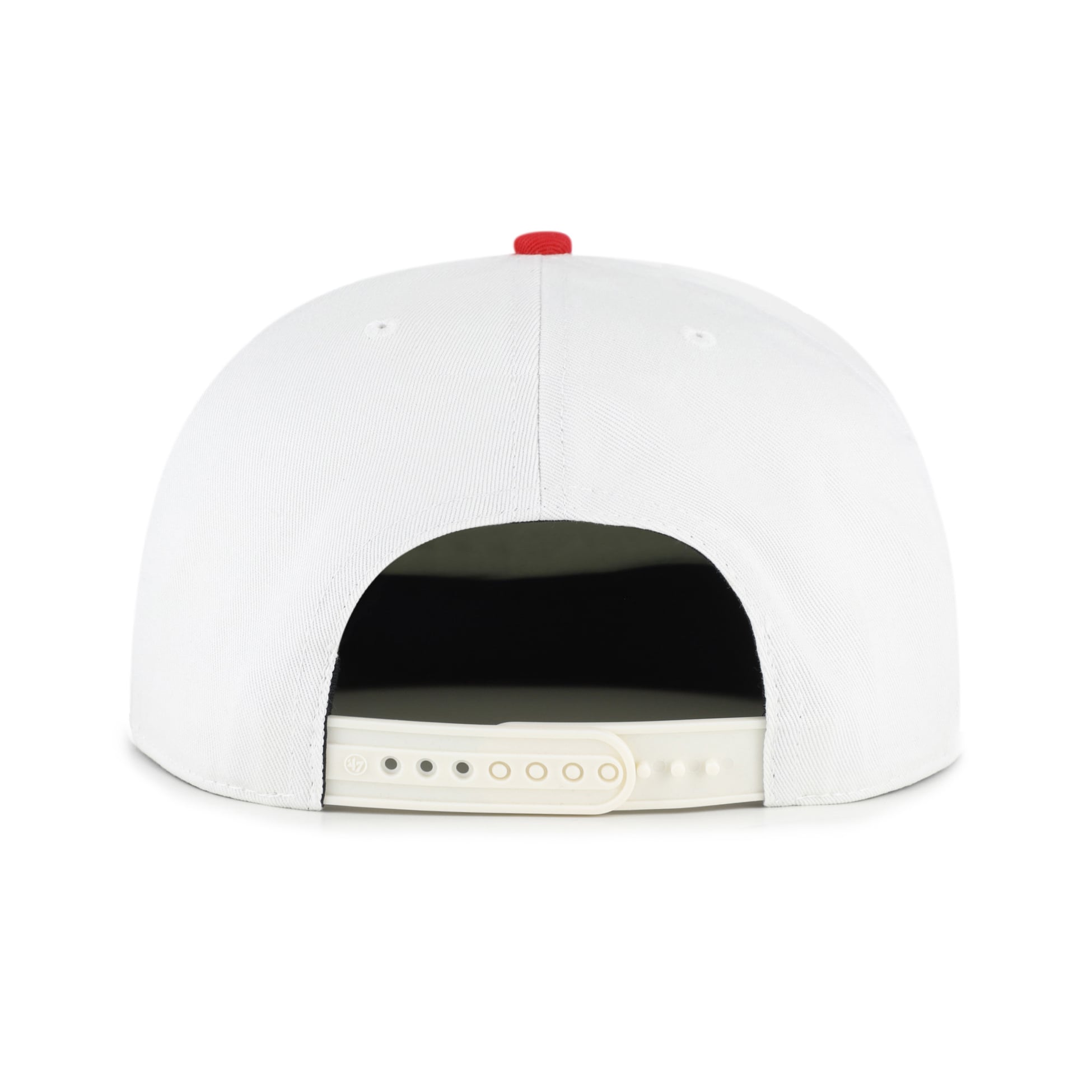 Men's '47 White/Scarlet Ohio State Buckeyes Script Stack Relaxed Captain Adjustable Hat