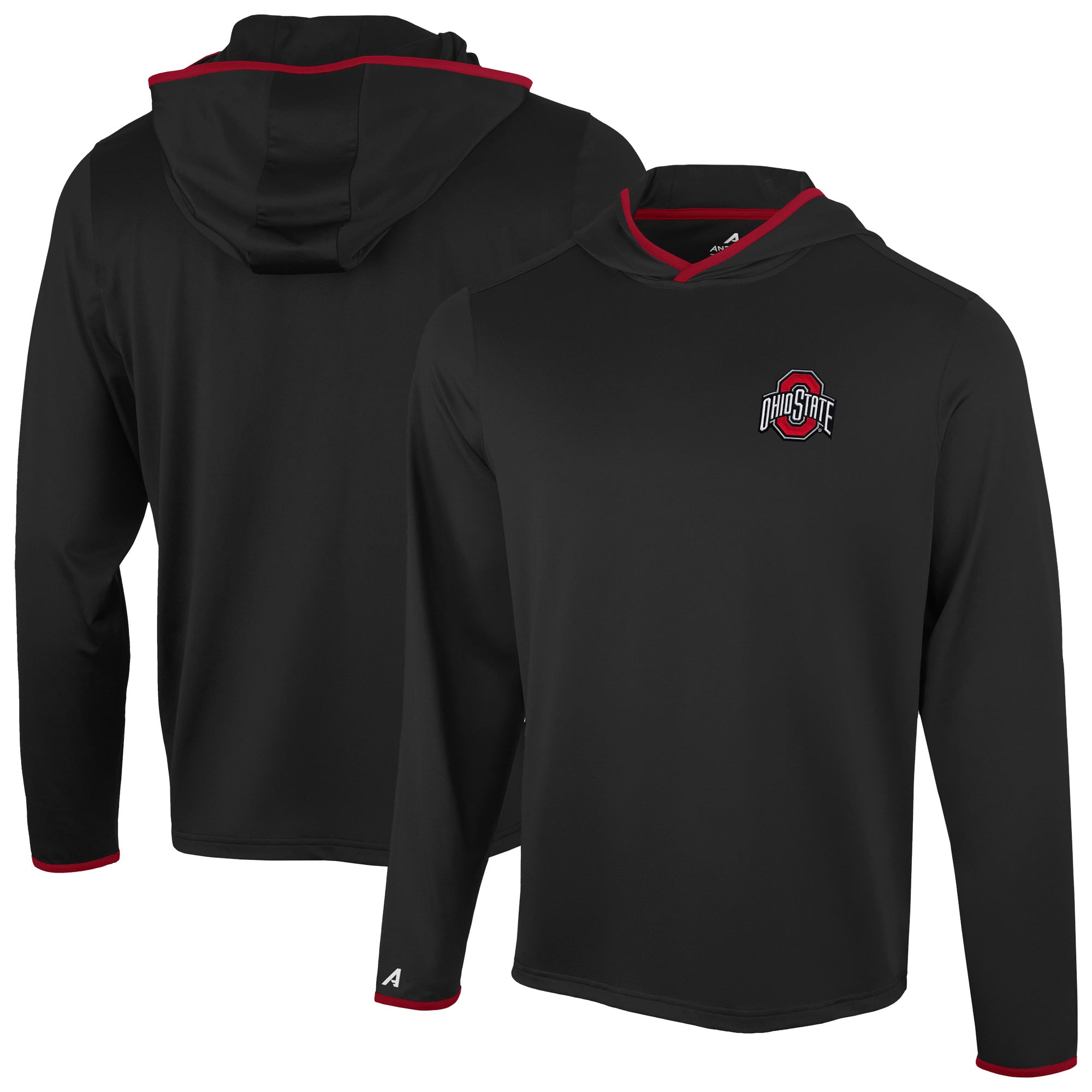 T-shirt à capuche manches longues Antigua Black Ohio State Buckeyes Brink Color Pop pour homme