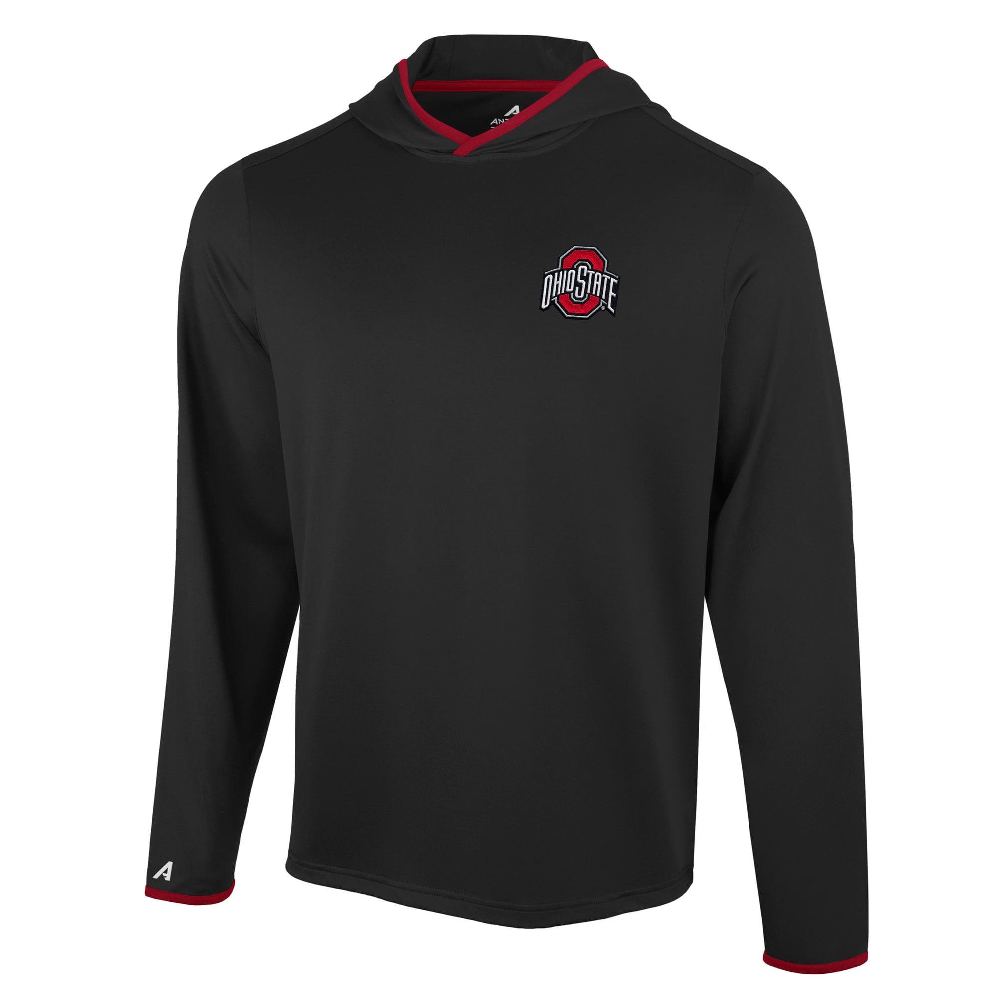 T-shirt à capuche manches longues Antigua Black Ohio State Buckeyes Brink Color Pop pour homme