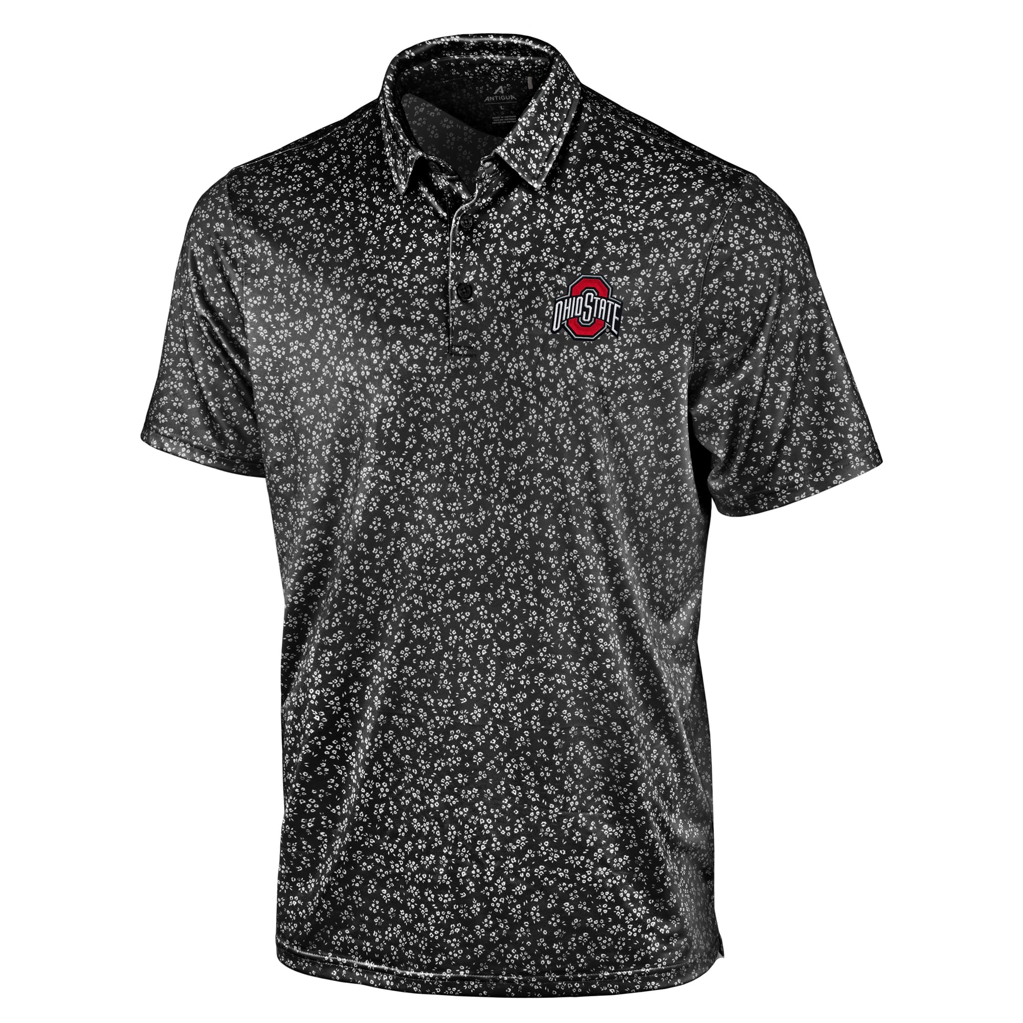 Men's Antigua Ohio State Buckeyes Mono Floral Polo