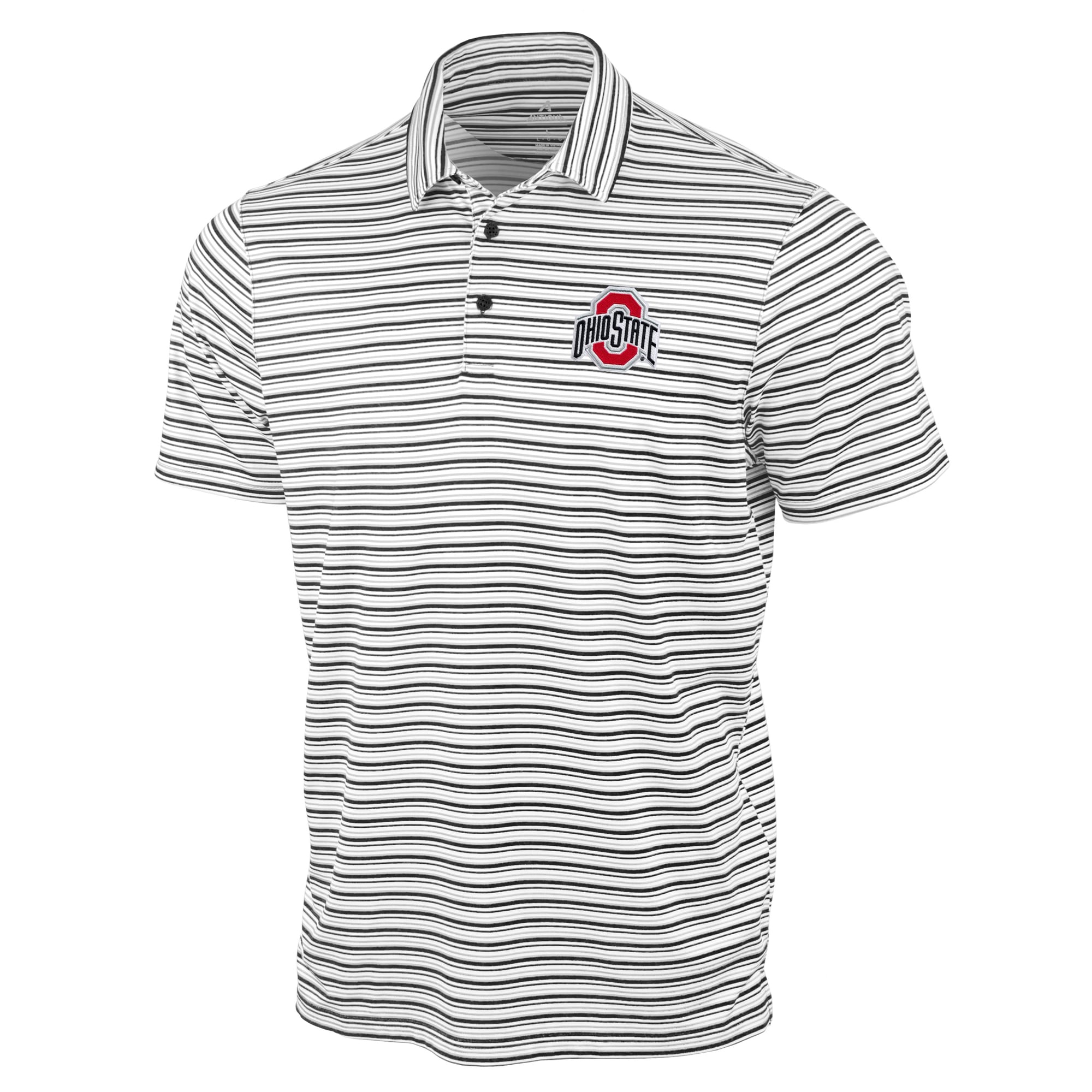 Polo Antigua Scarlet Ohio State Buckeyes Space Stripe pour homme