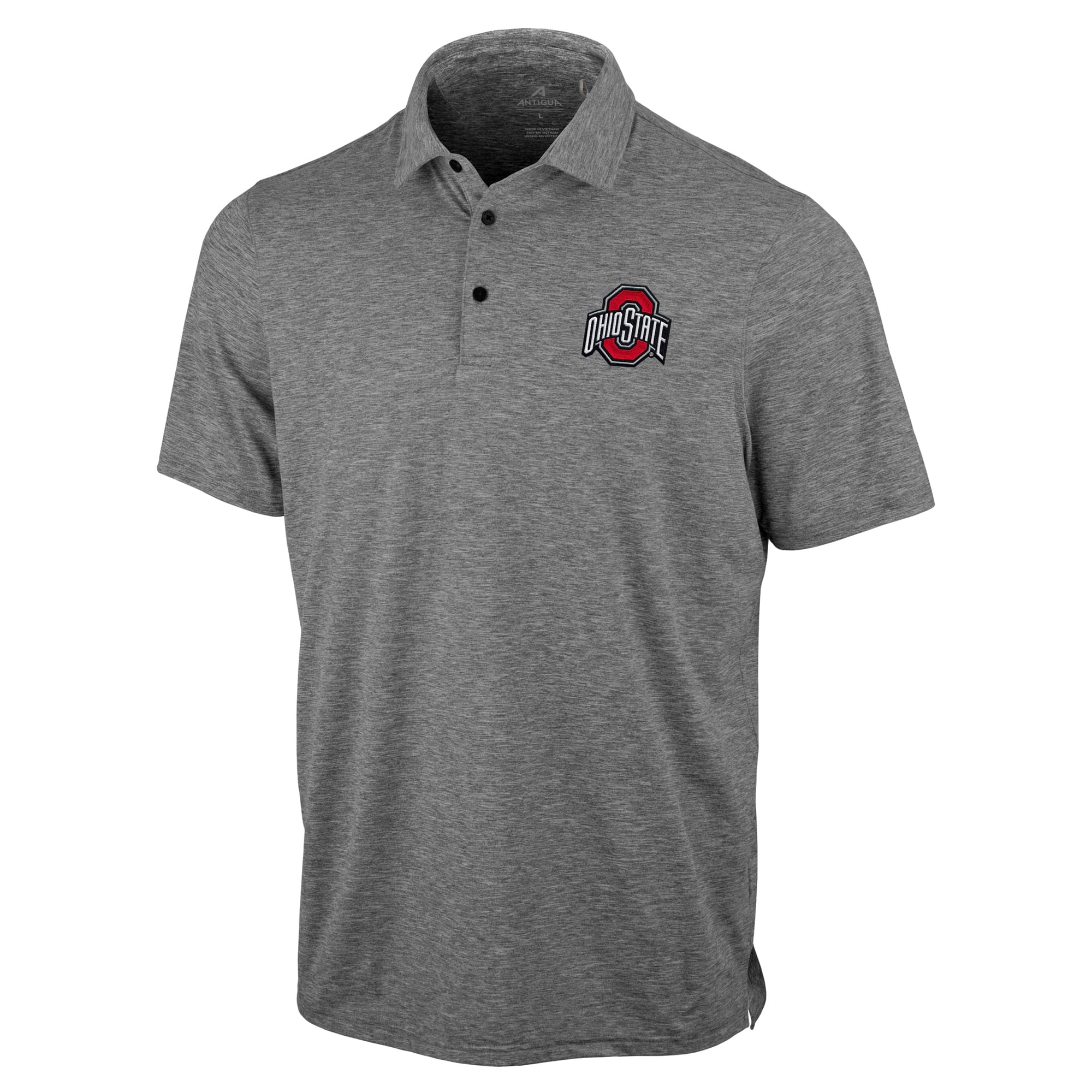 Polo statique Antigua gris chiné pour homme, Ohio State Buckeyes