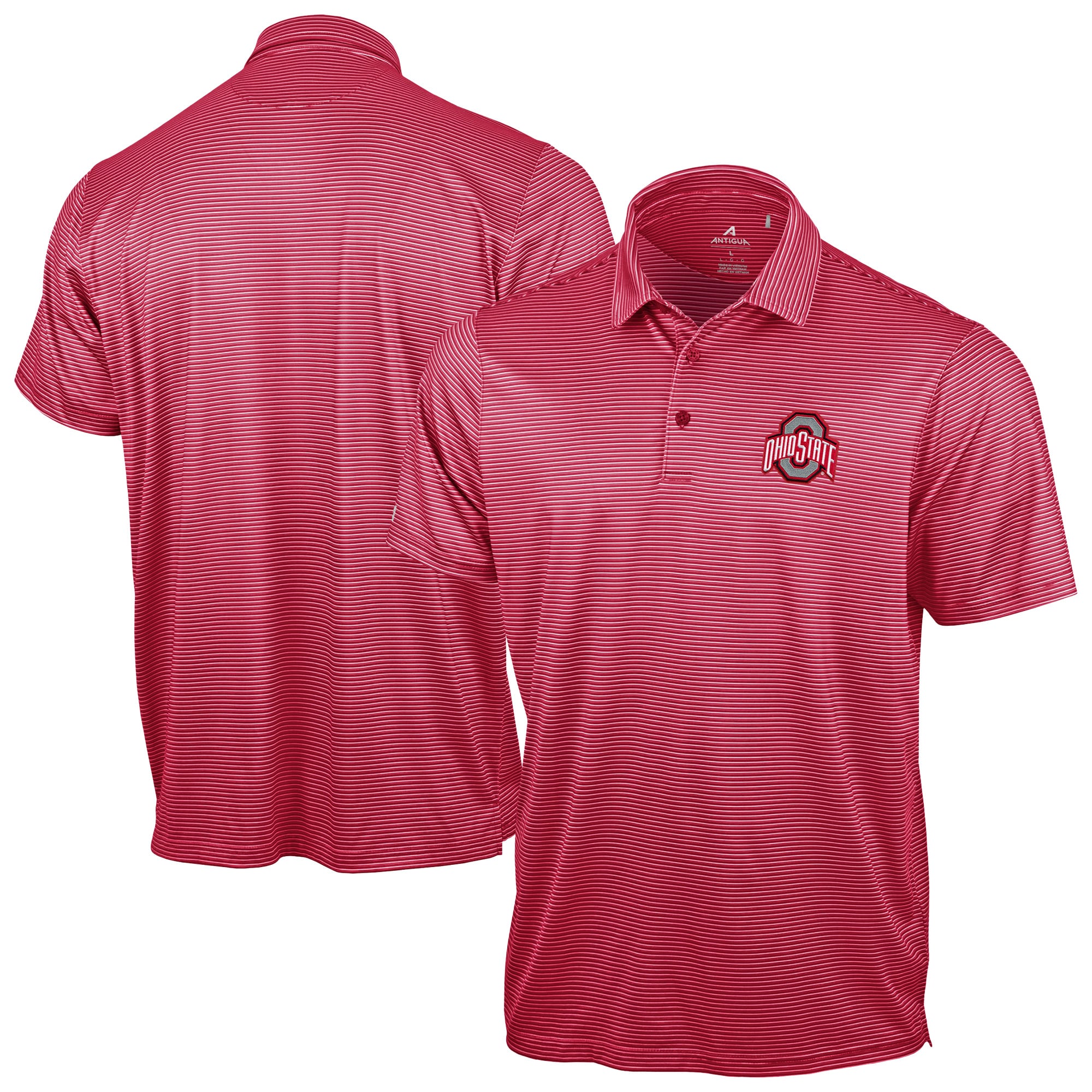 Polo Antigua Scarlet pour homme, collection Ohio State Buckeyes.