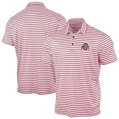 Ohio State Buckeyes Antigua Space Stripe Polo - Scarlet