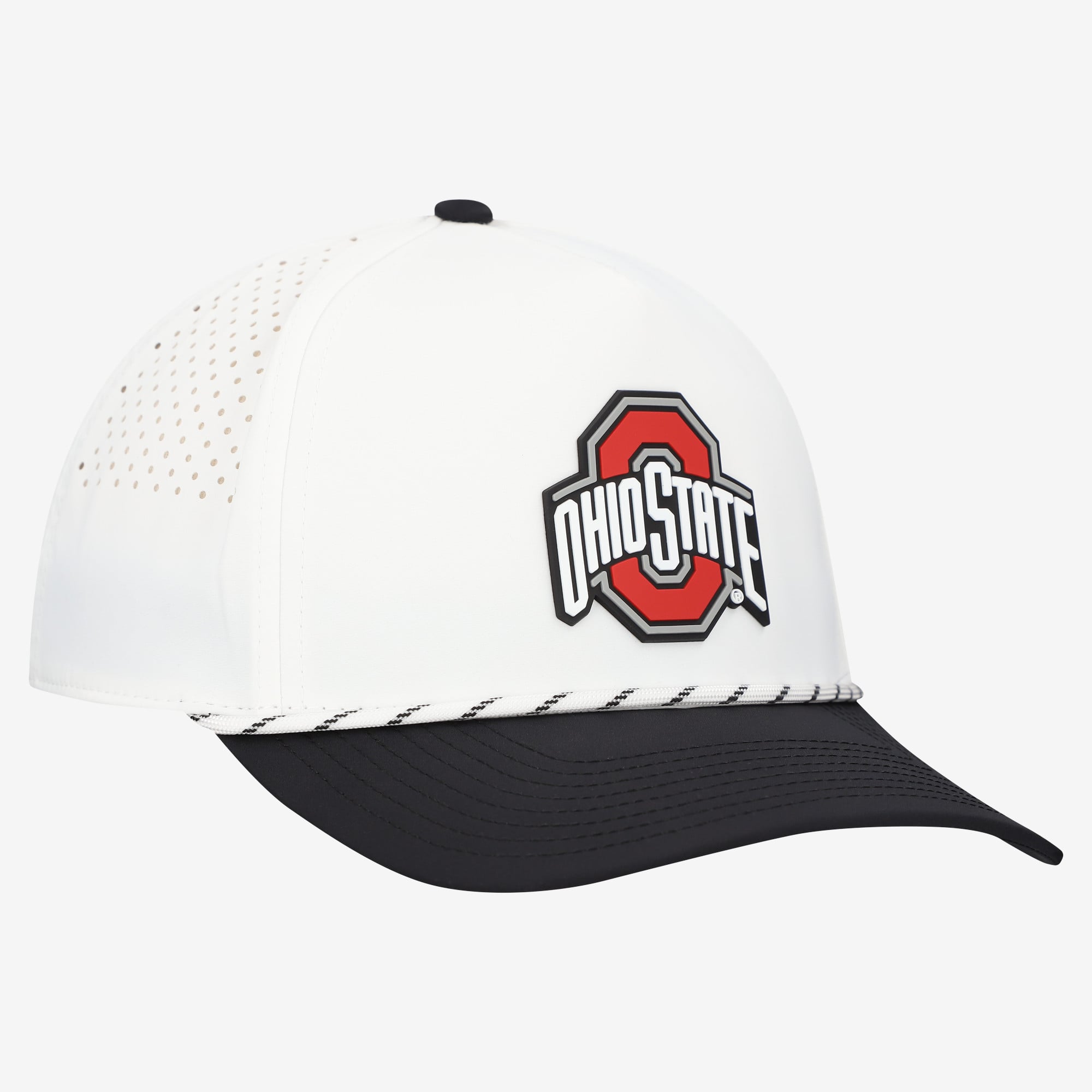 Casquette Bills pour homme, blanche et noire, Ohio State Buckeyes, classique, à cordon ajustable