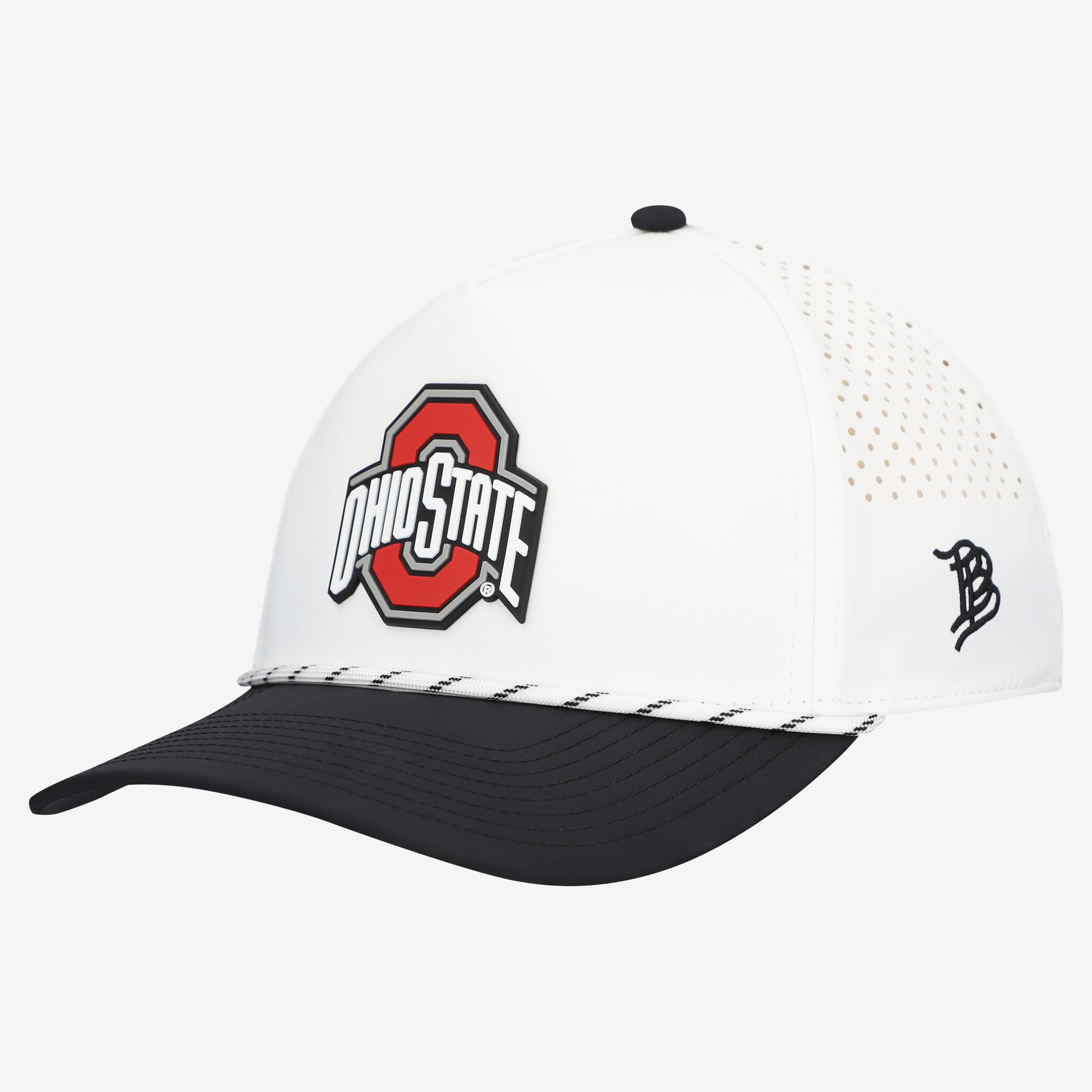 Casquette Bills pour homme, blanche et noire, Ohio State Buckeyes, classique, à cordon ajustable