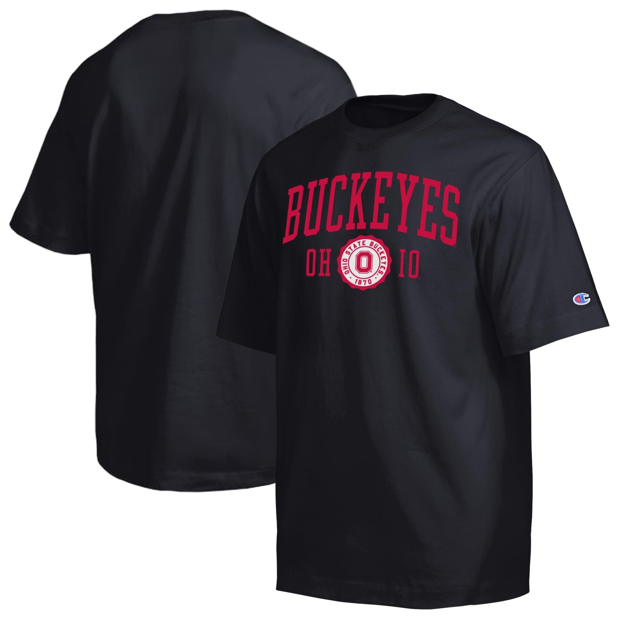 Men's Champion  Black Ohio State Buckeyes Established Tradition Heavyweight T-Shirt