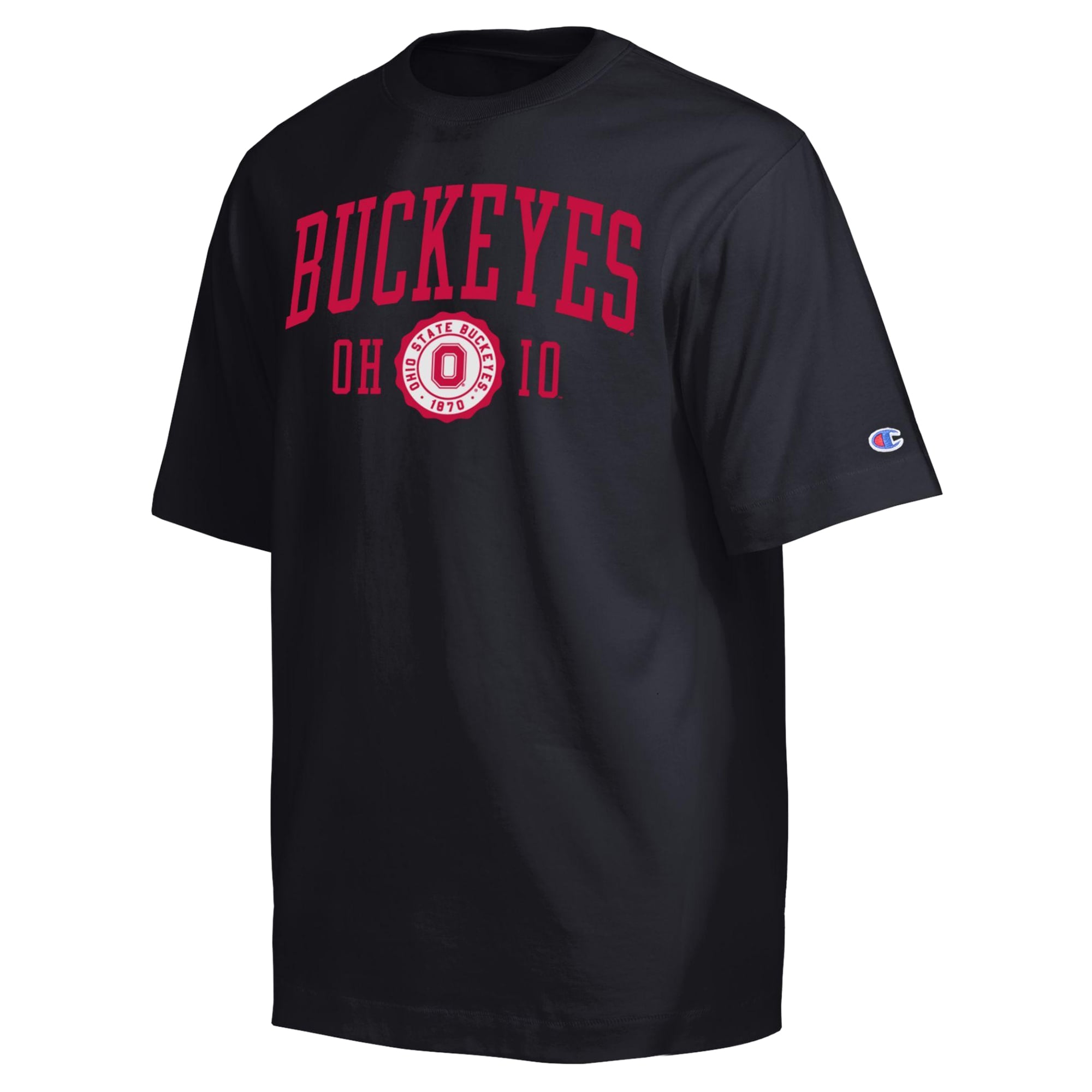 Men's Champion  Black Ohio State Buckeyes Established Tradition Heavyweight T-Shirt