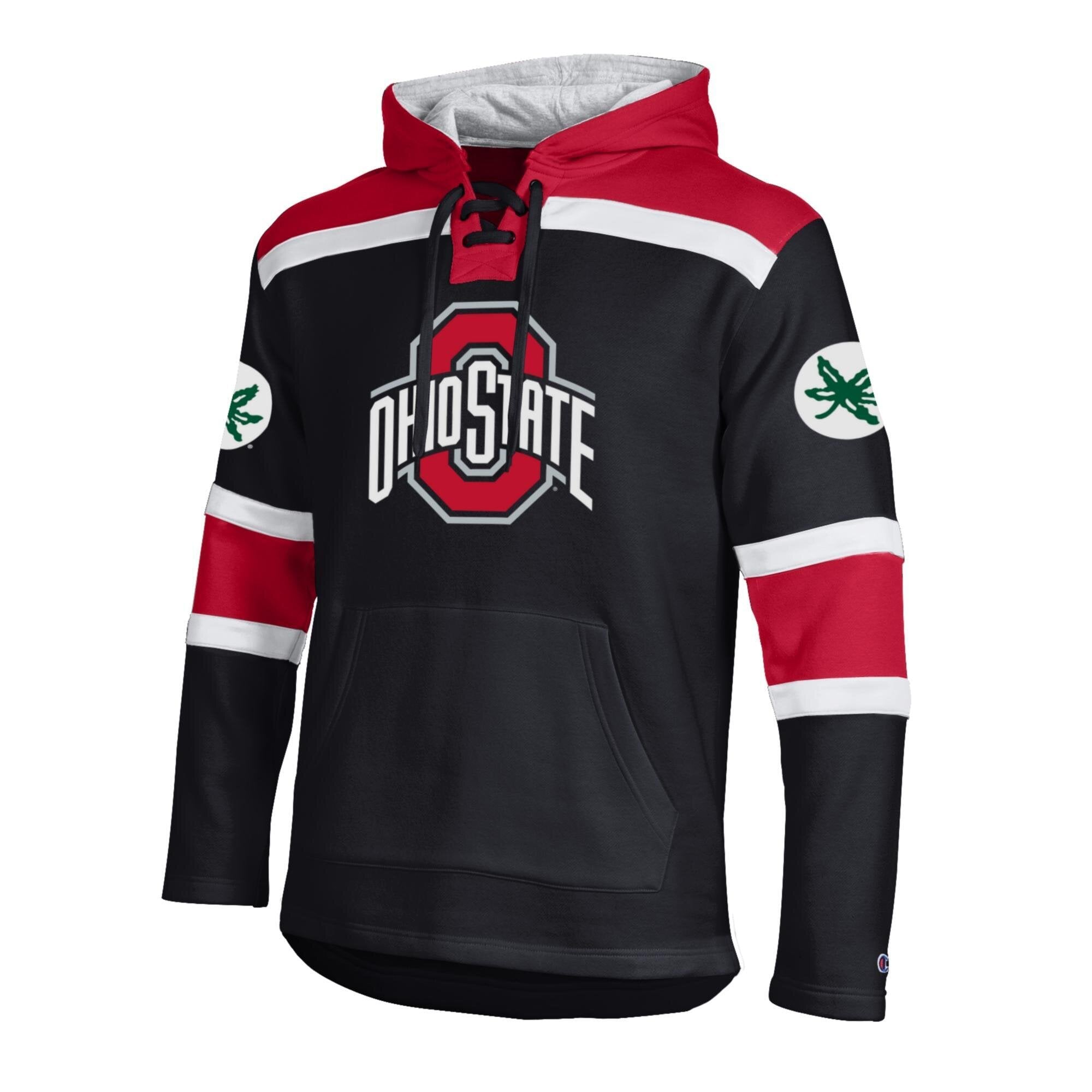 Sweat à capuche en polaire Lacer noir Champion Ohio State Buckeyes pour homme
