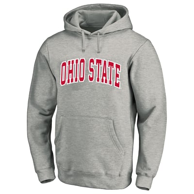  Ohio State Buckeyes Champion Arch Over Tackle Twill Hoodie - Heather Gray
