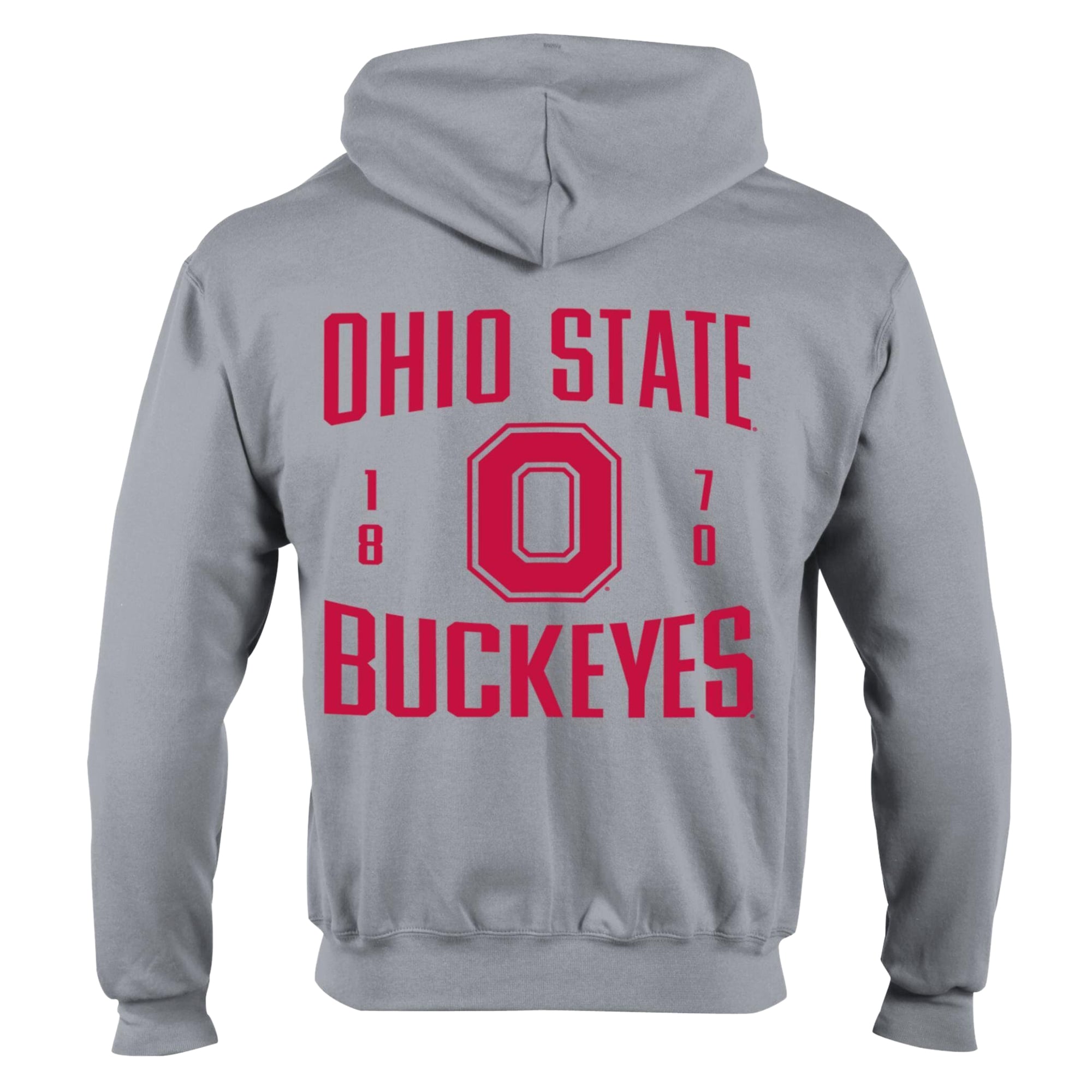 Men's Champion  Heather Gray Ohio State Buckeyes Varsity Powerblend Full-Zip Fleece Hoodie