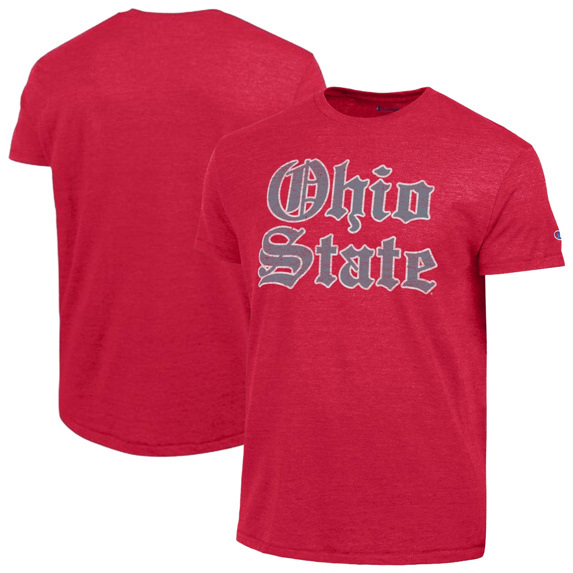 T-shirt Champion Scarlet Ohio State Buckeyes Vintage Triumph Tri-Blend pour homme