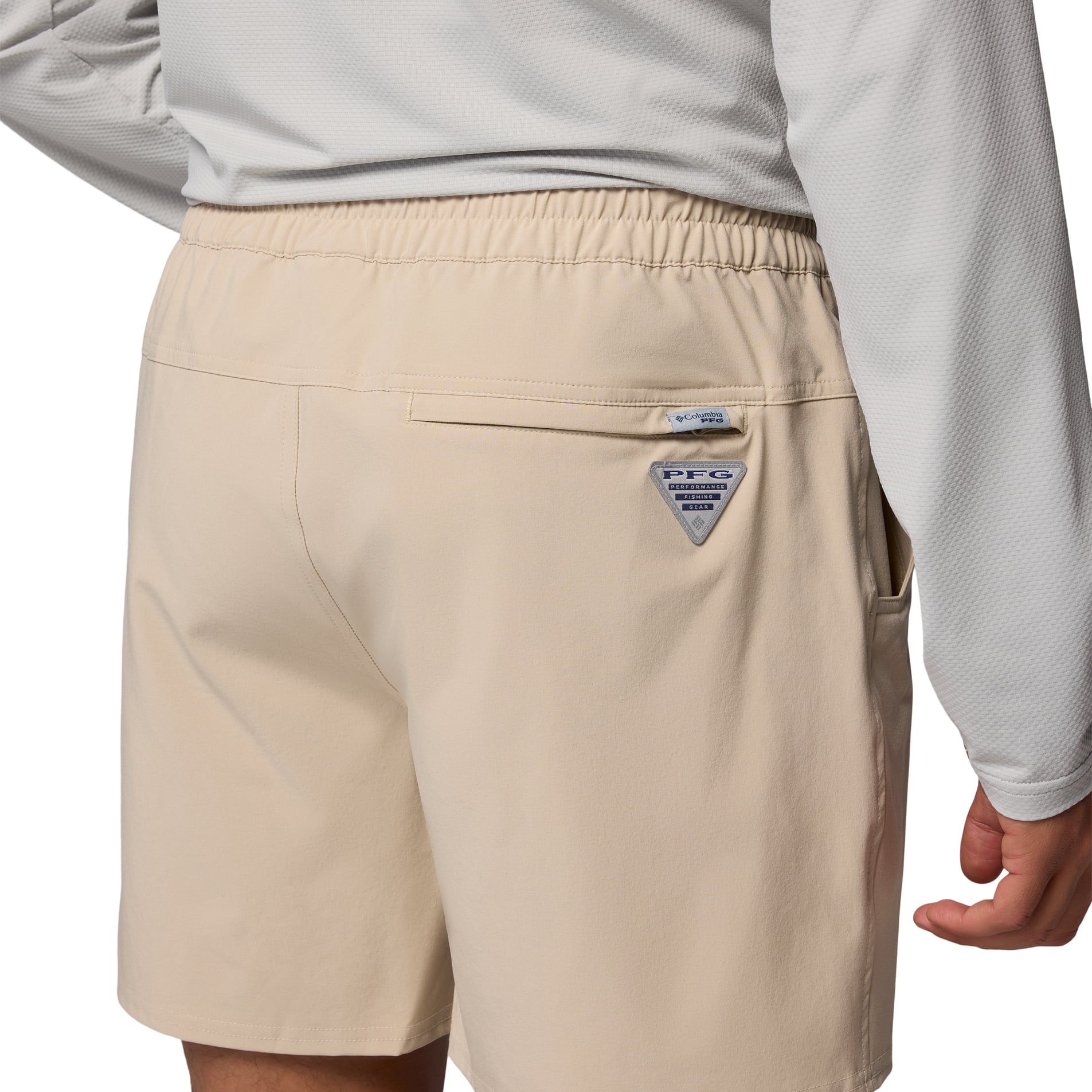 Men's Columbia Natural Ohio State Buckeyes PFG Terminal Roamer™ Omni-Shade™ Stretch Shorts