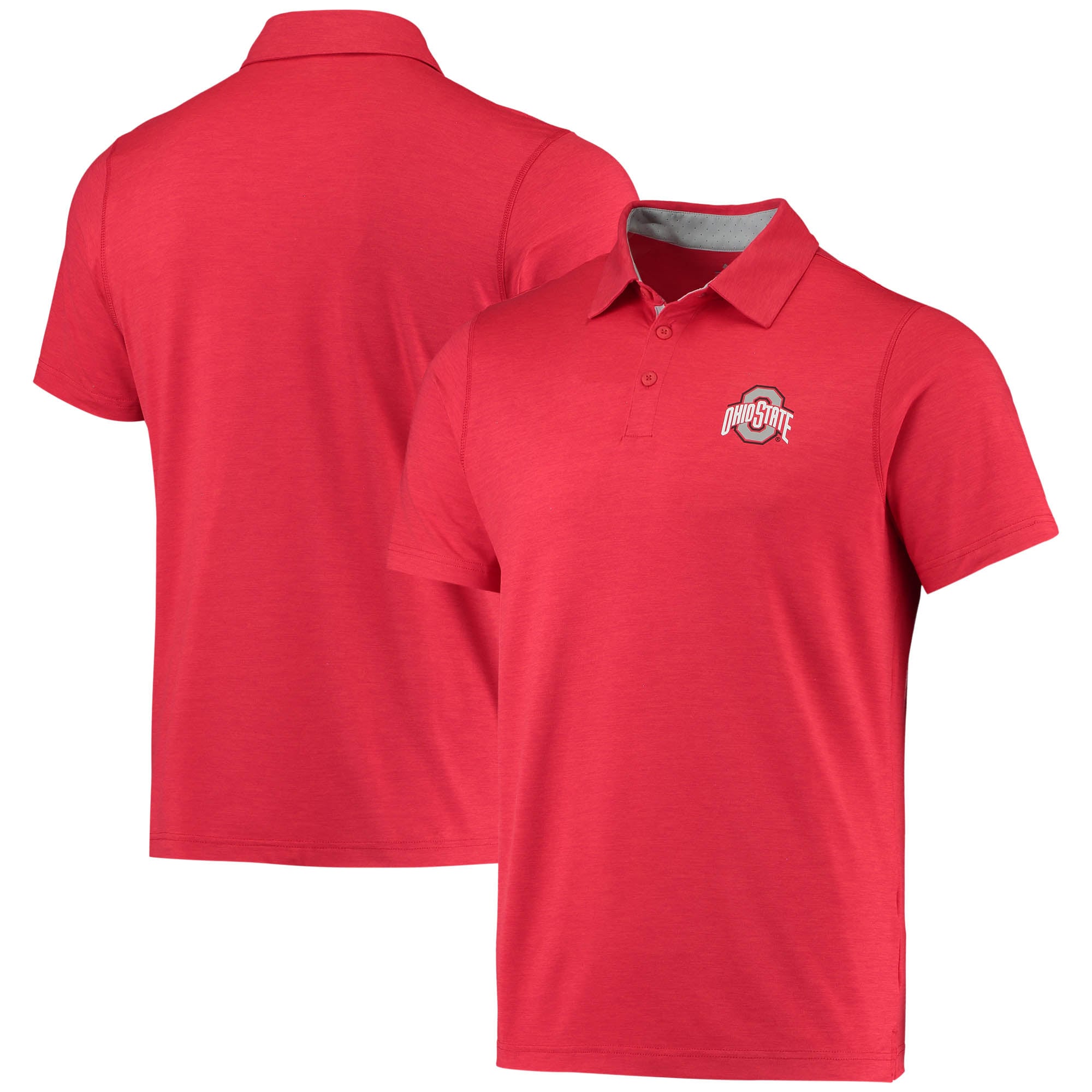 Men's Columbia Scarlet Ohio State Buckeyes Trail Omni-Shade Polo