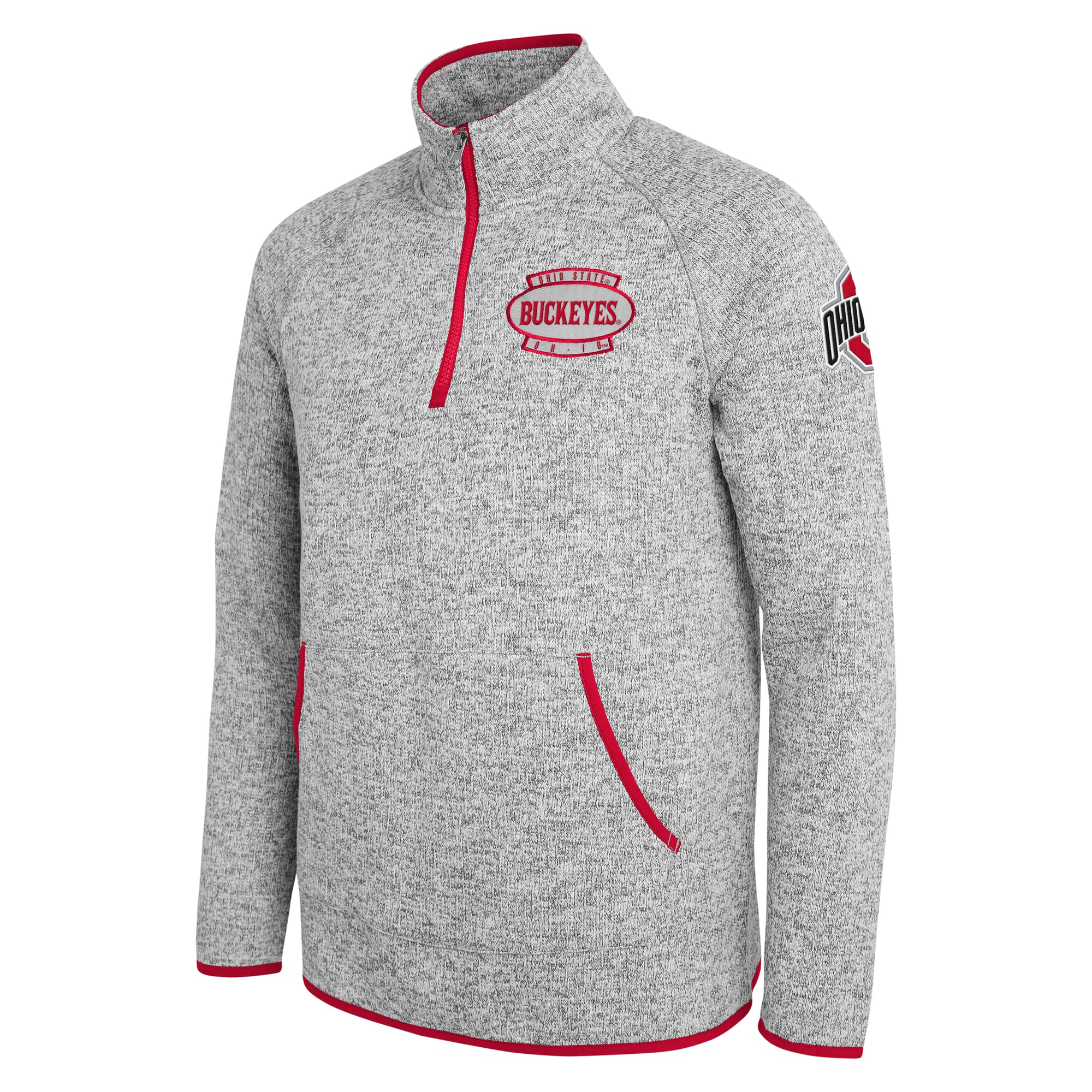 Men's Darius Rucker Collection by Fanatics Gray Ohio State Buckeyes Sweater Knit Quarter-Zip Pullover