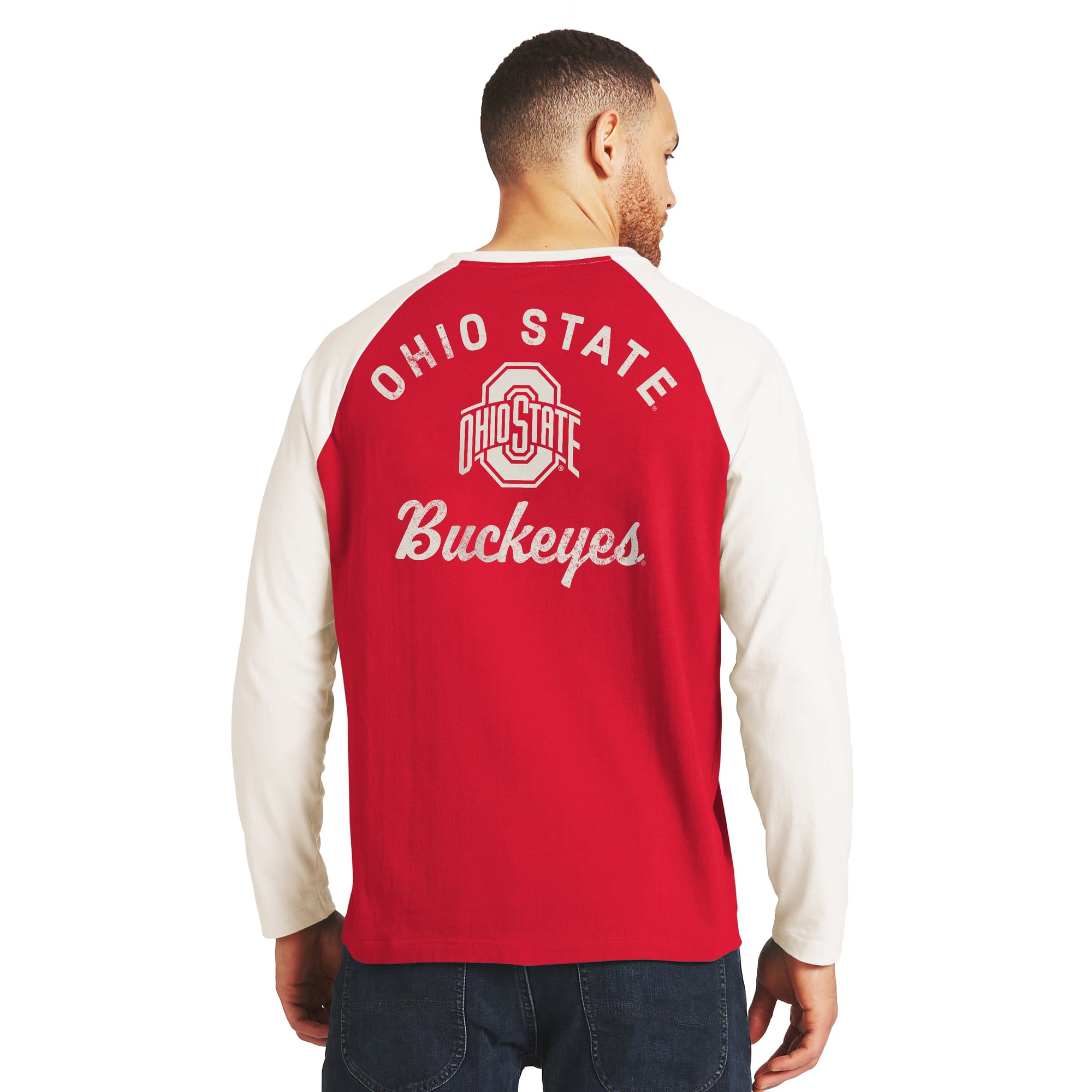 Men's Darius Rucker Collection by Fanatics Scarlet/Cream Ohio State Buckeyes Henley Long Sleeve T-Shirt