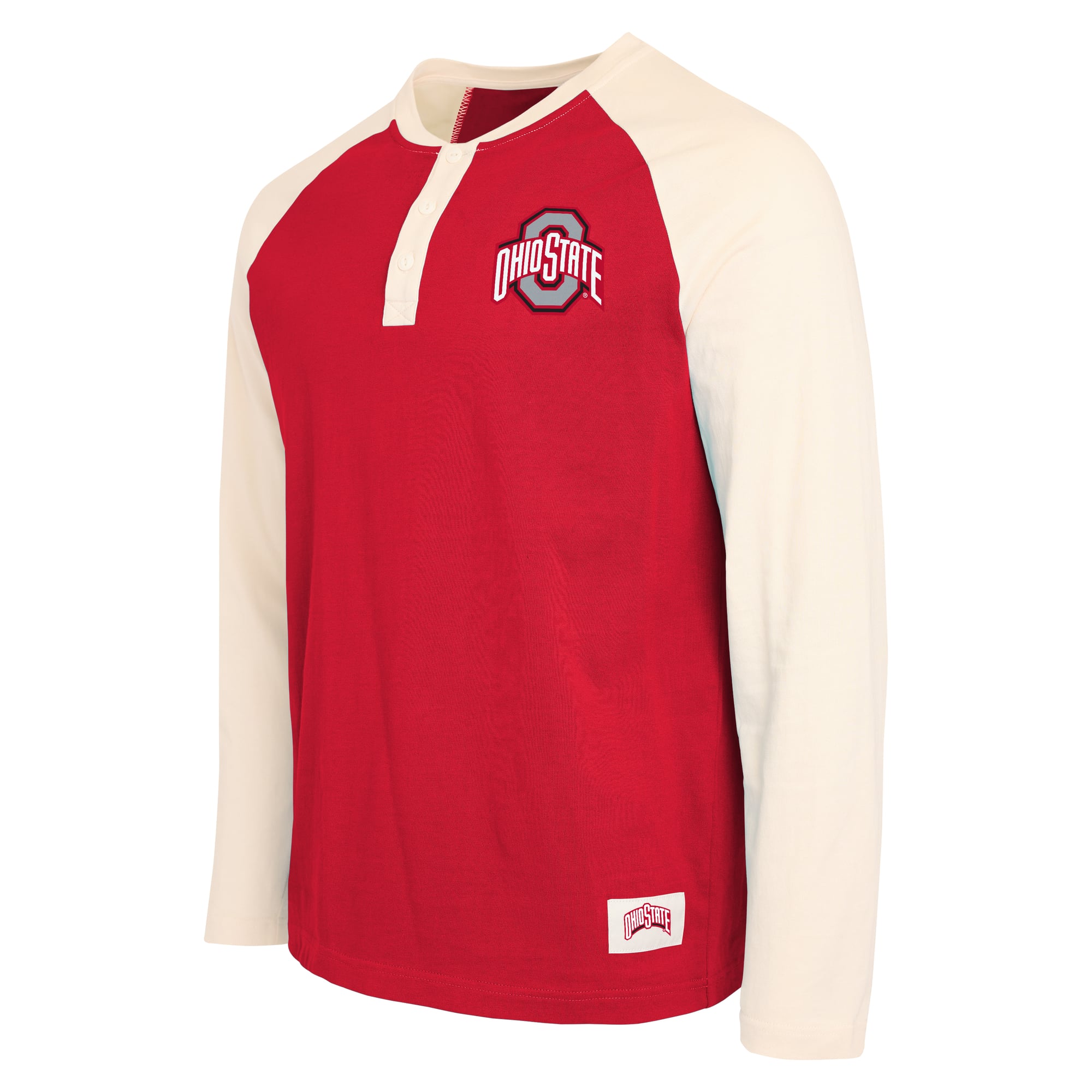 Men's Darius Rucker Collection by Fanatics Scarlet/Cream Ohio State Buckeyes Henley Long Sleeve T-Shirt