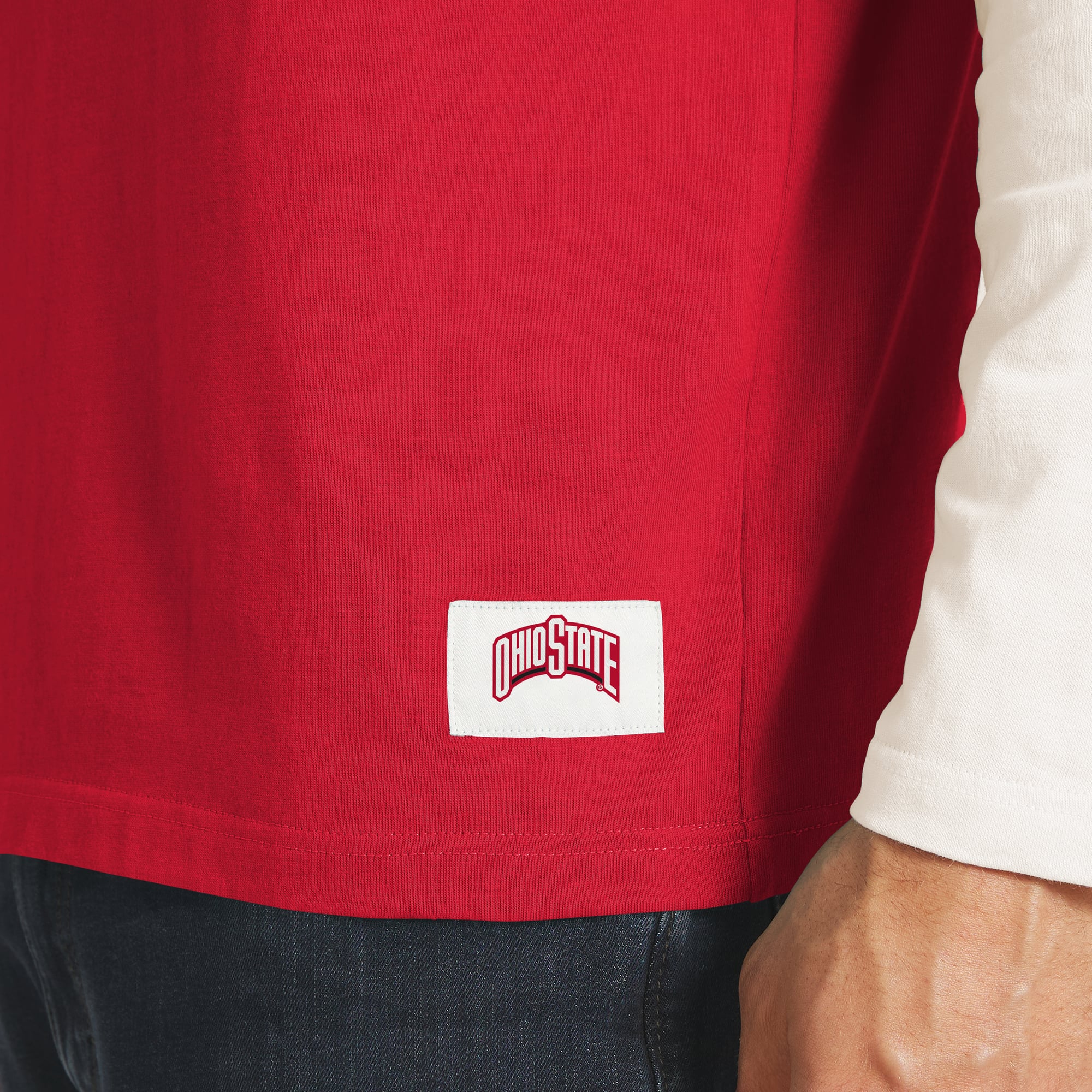 Men's Darius Rucker Collection by Fanatics Scarlet/Cream Ohio State Buckeyes Henley Long Sleeve T-Shirt