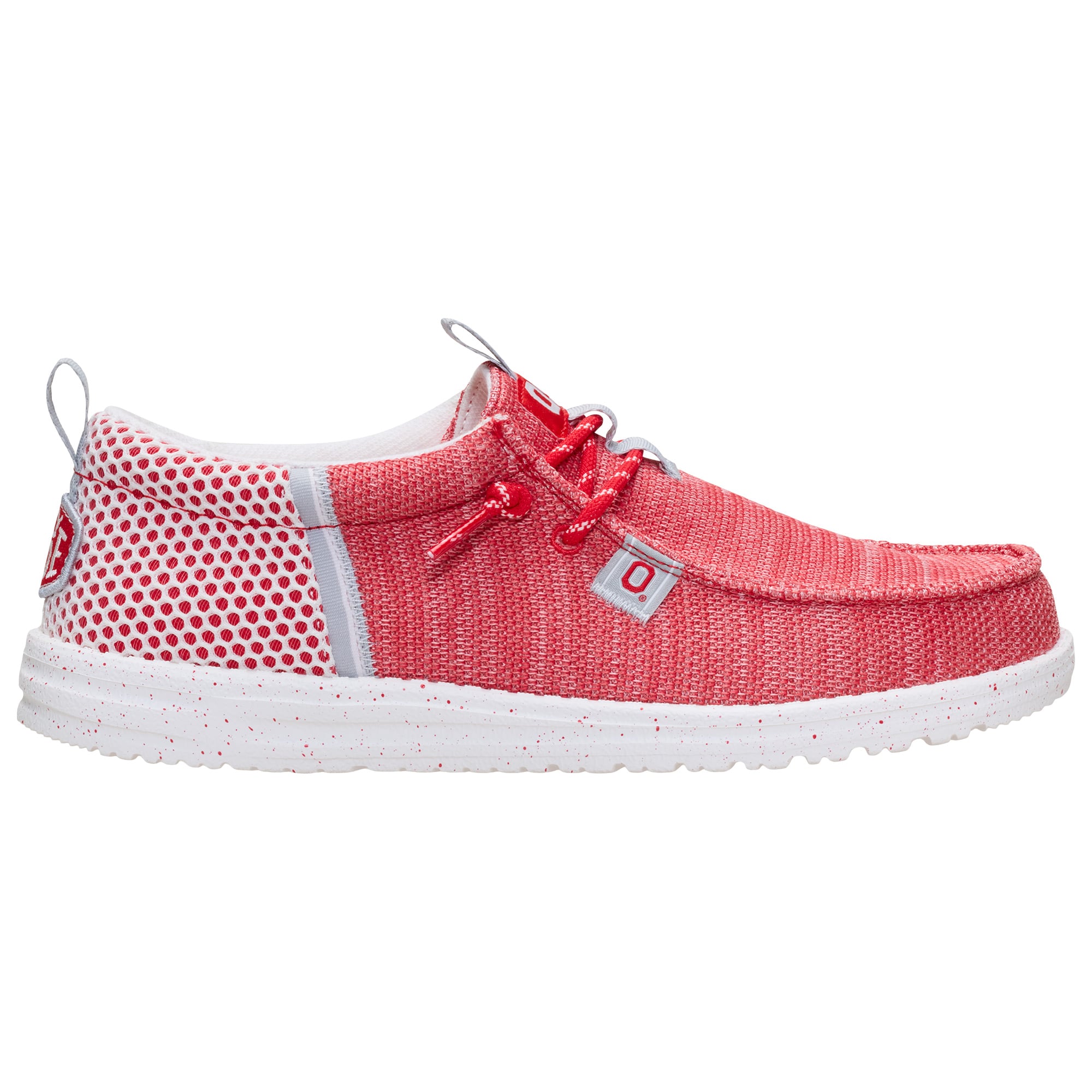 Men's Hey Dude Scarlet Ohio State Buckeyes Wally Stretch Sox Shoes