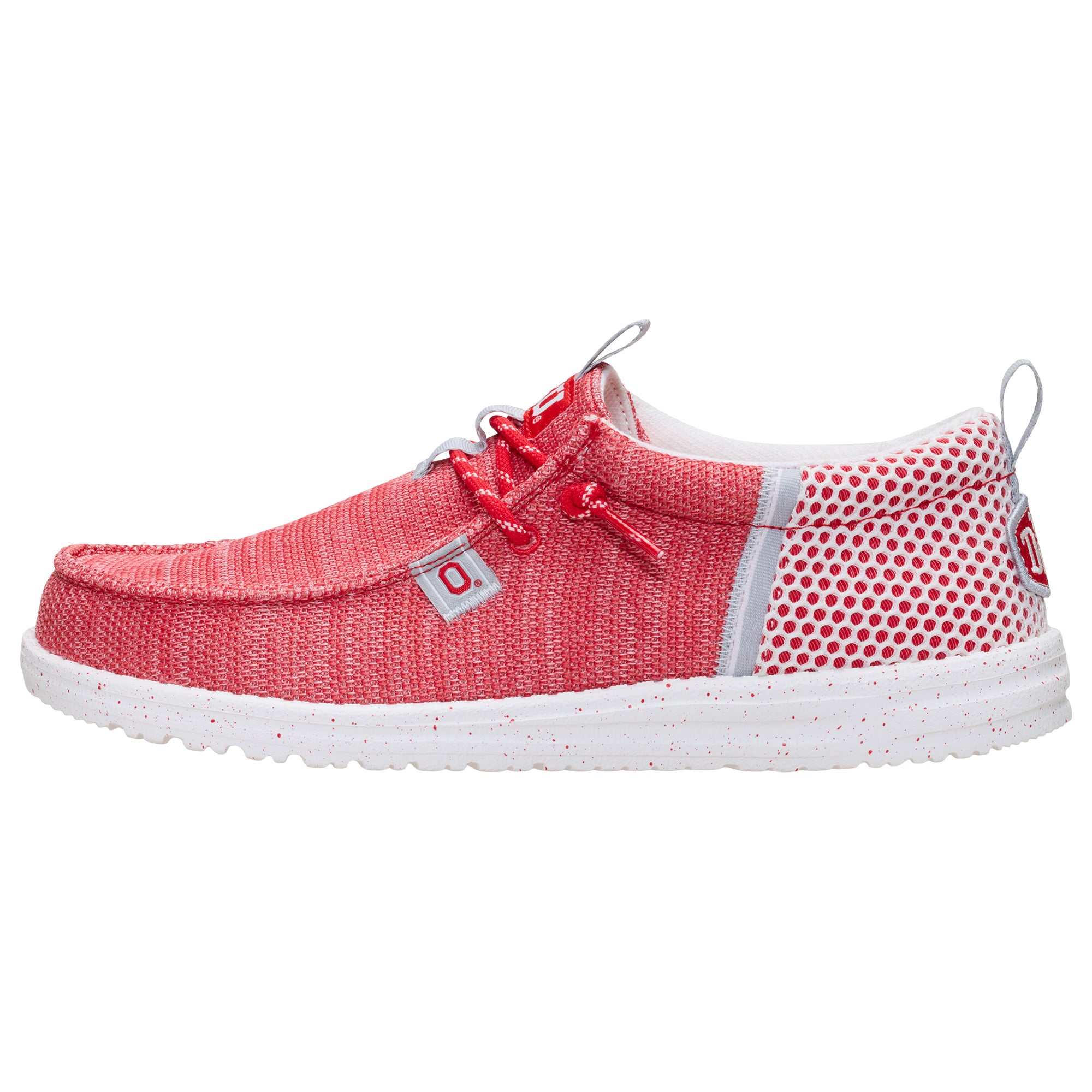 Men's Hey Dude Scarlet Ohio State Buckeyes Wally Stretch Sox Shoes