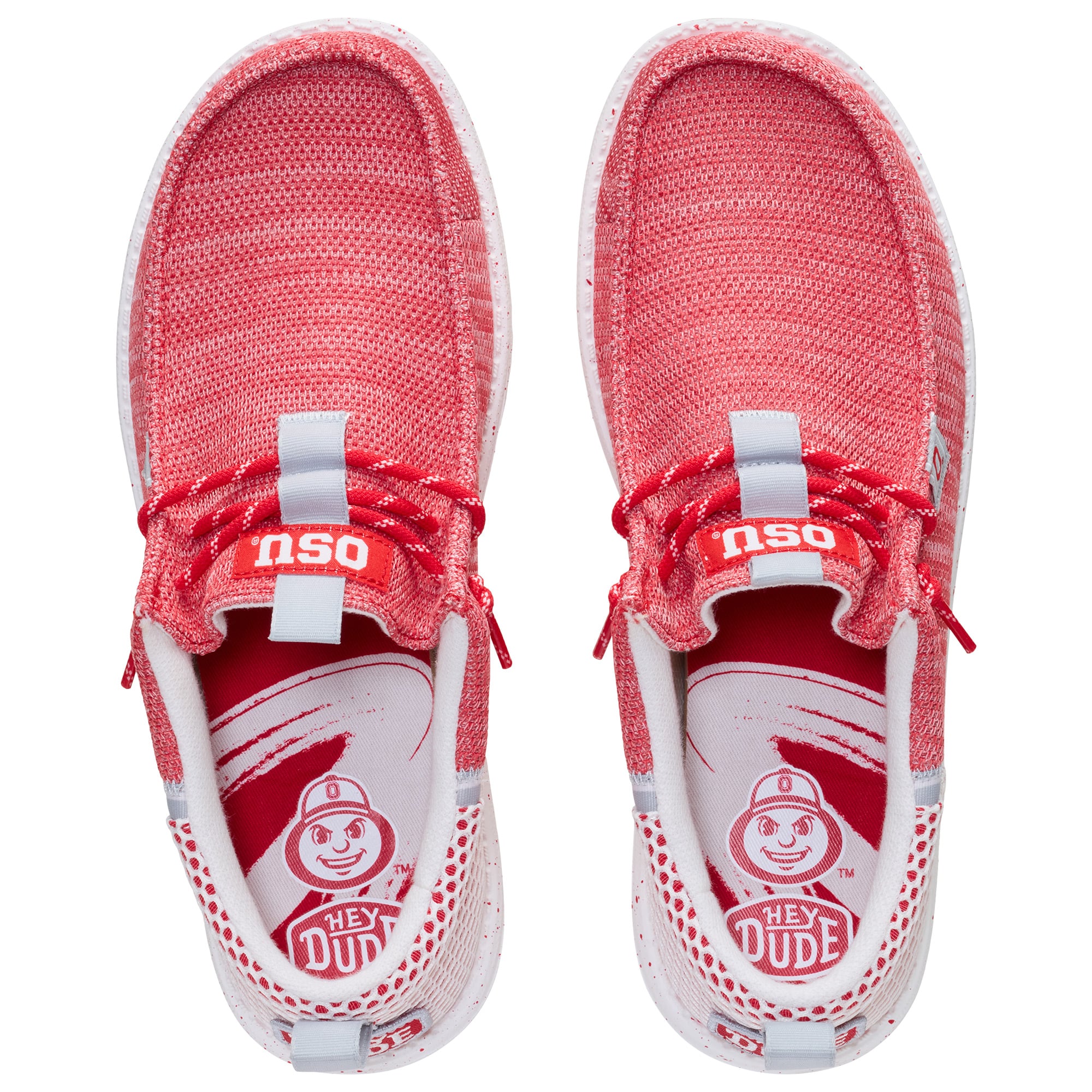 Men's Hey Dude Scarlet Ohio State Buckeyes Wally Stretch Sox Shoes