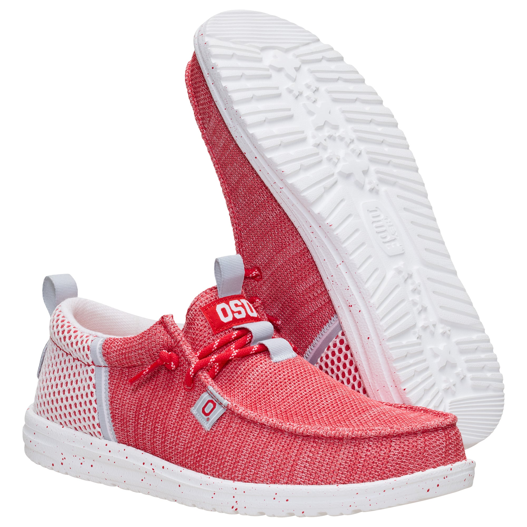 Men's Hey Dude Scarlet Ohio State Buckeyes Wally Stretch Sox Shoes