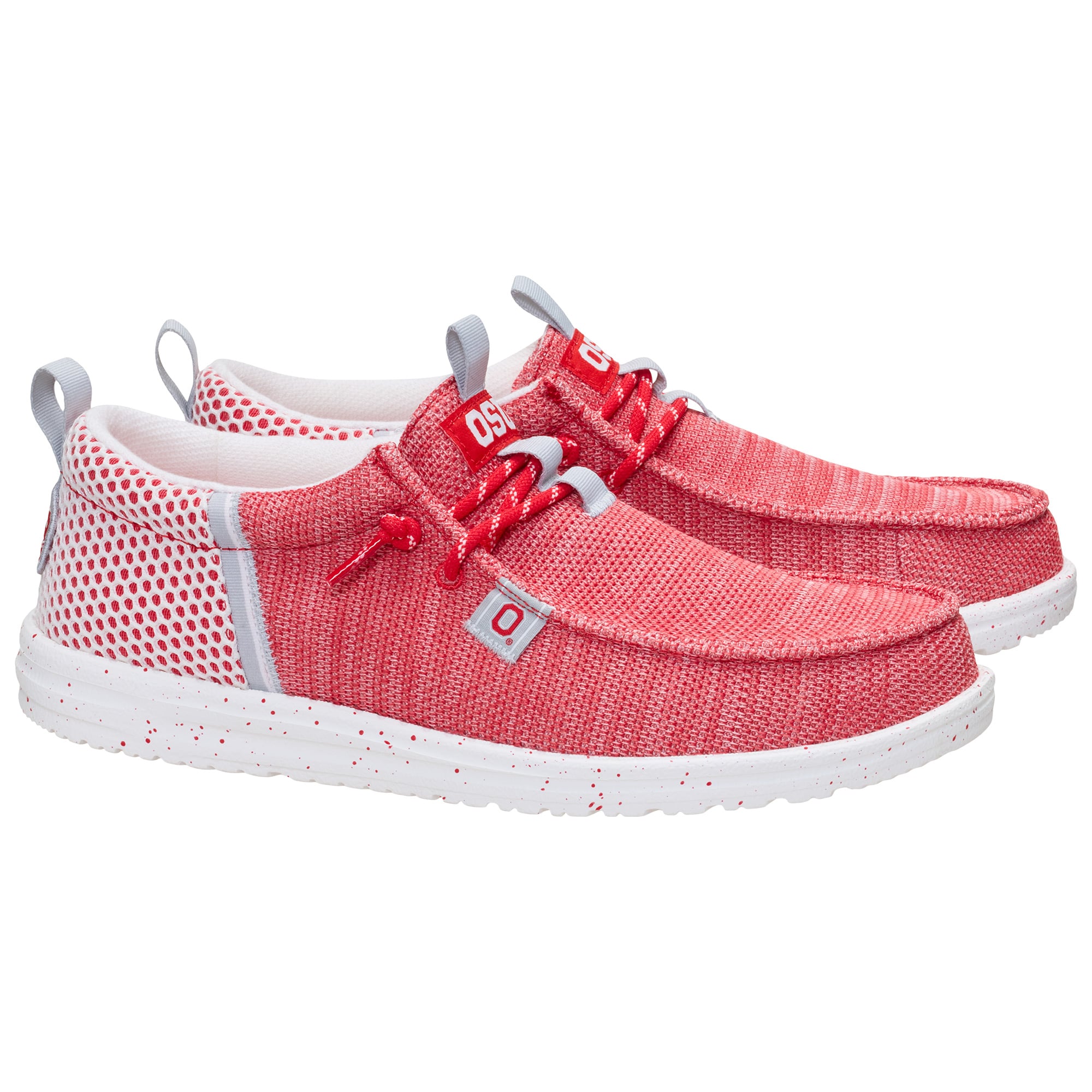Men's Hey Dude Scarlet Ohio State Buckeyes Wally Stretch Sox Shoes