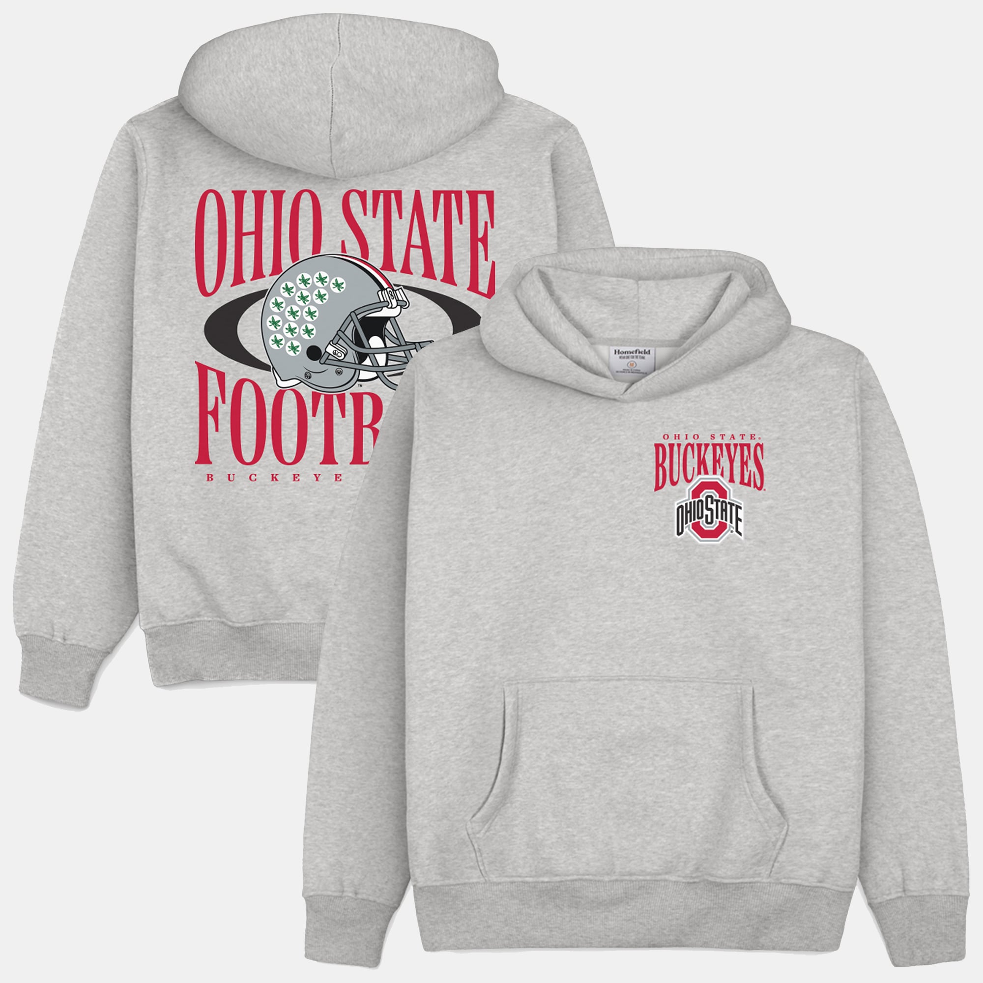Sweat à capuche épais gris domicile pour homme des Ohio State Buckeyes (football américain).