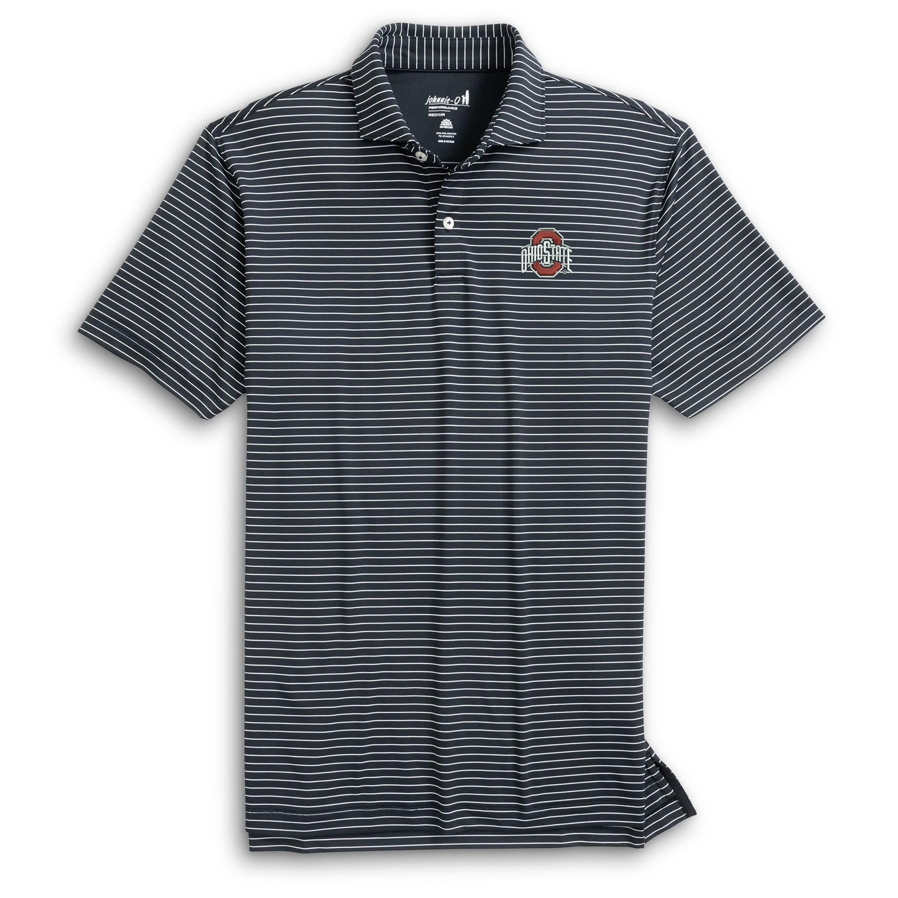 Polo rayé Beau Scarlet Ohio State Buckeyes pour homme de la marque johnnie-O